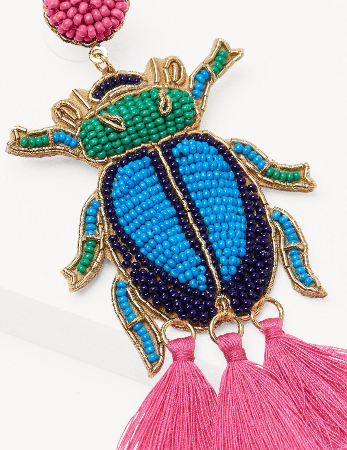 Embellished Beaded Earrings-Beetle - Image 3