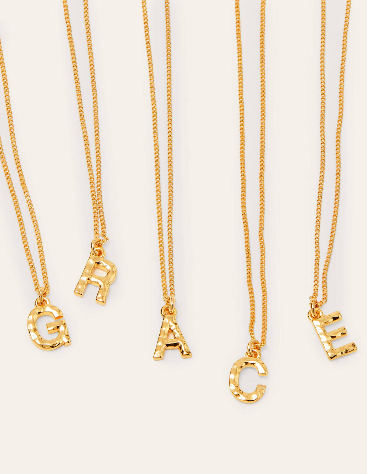 Hammered Gold Initial Pendant-Gold Metallic - Image 3