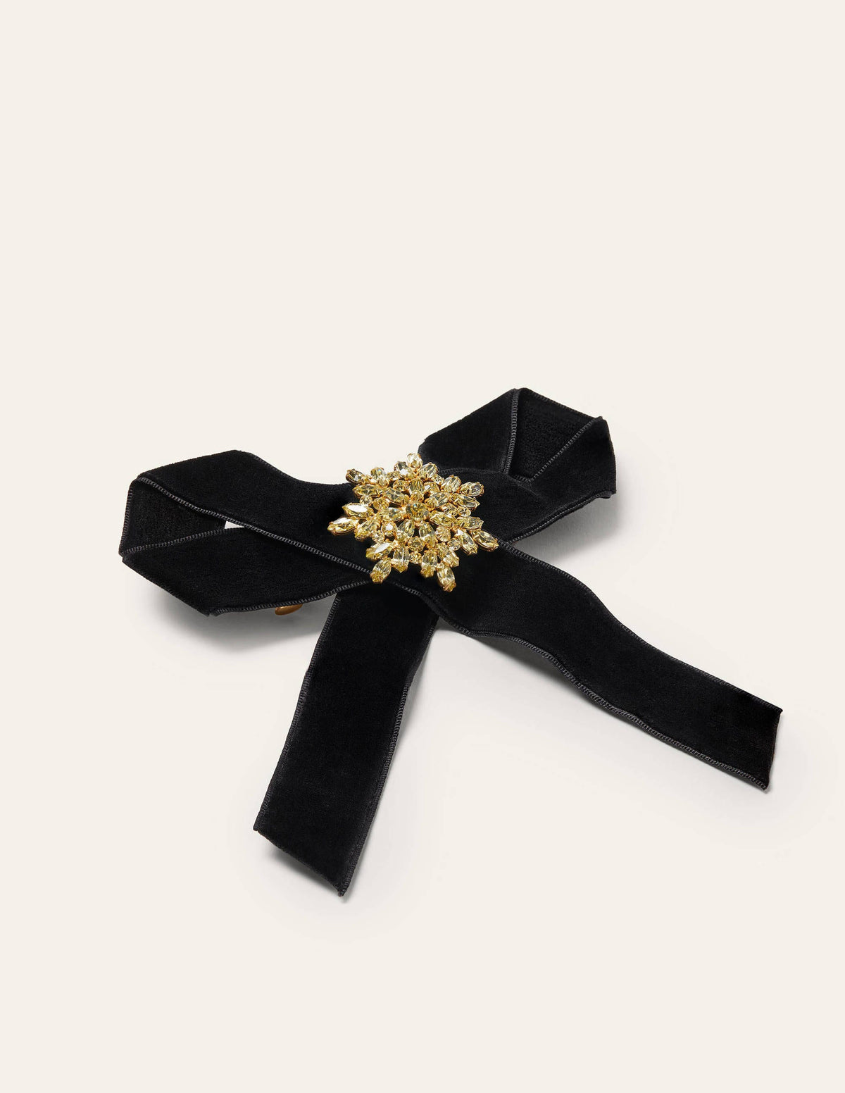Velvet Bow Hair Clip-Black - Image 3