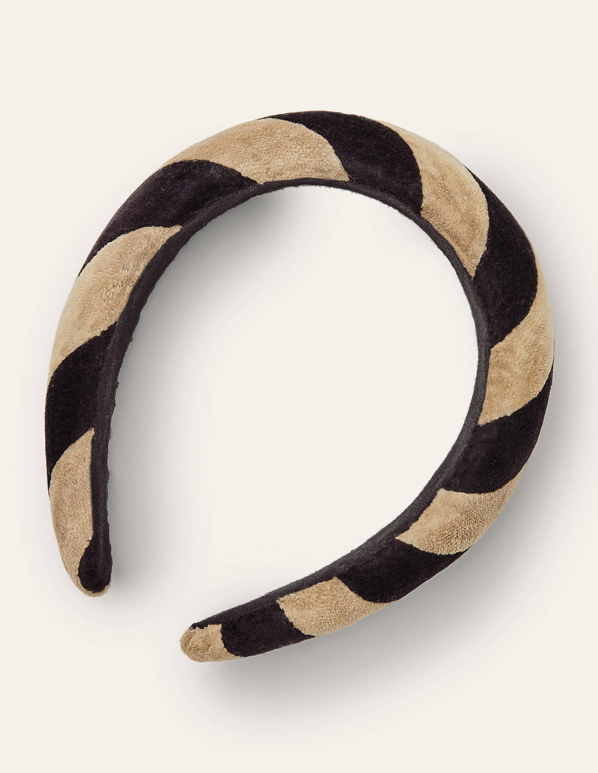 Velvet Headband-Black/Camel-1