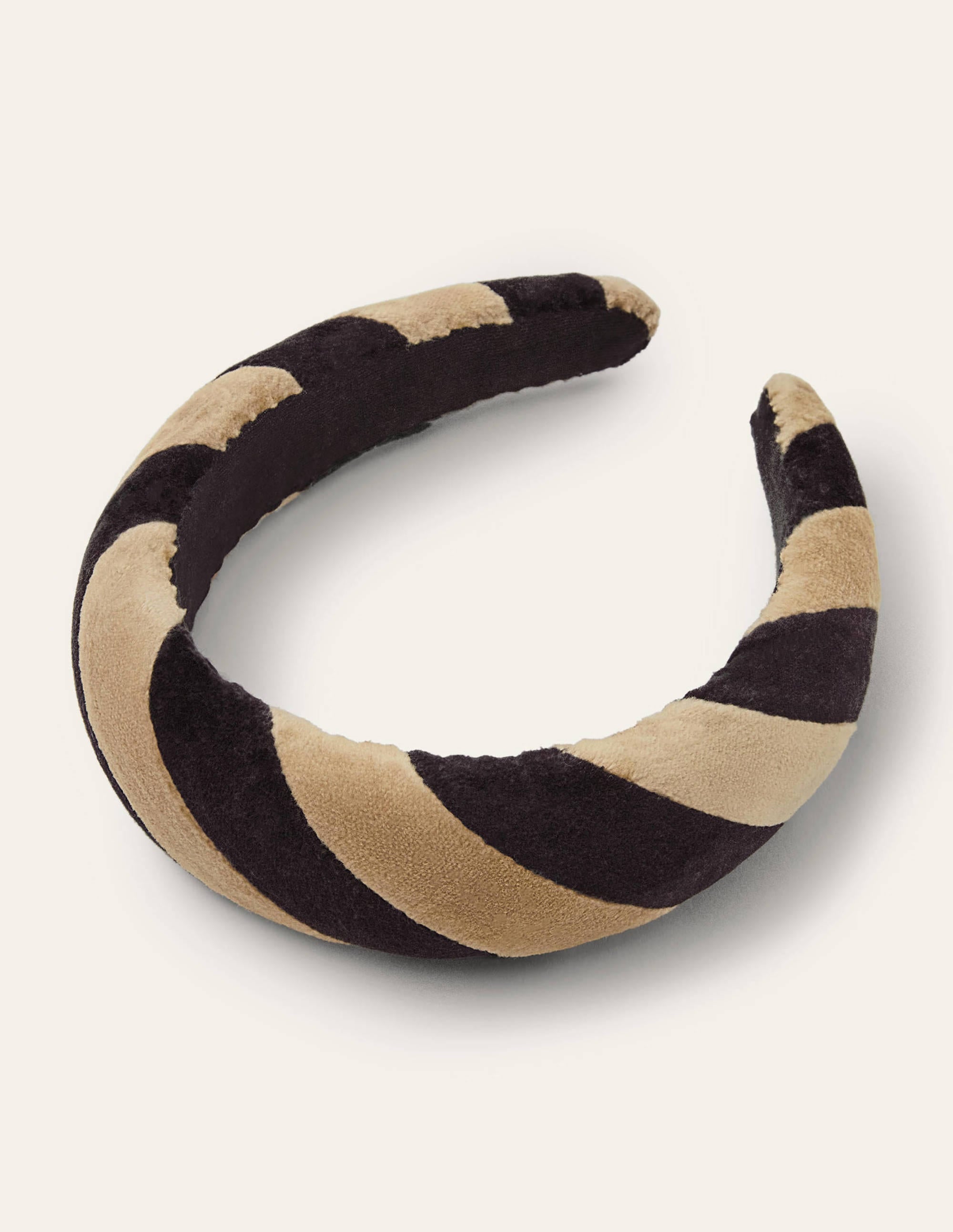 Velvet Headband-Black/Camel - Image 2