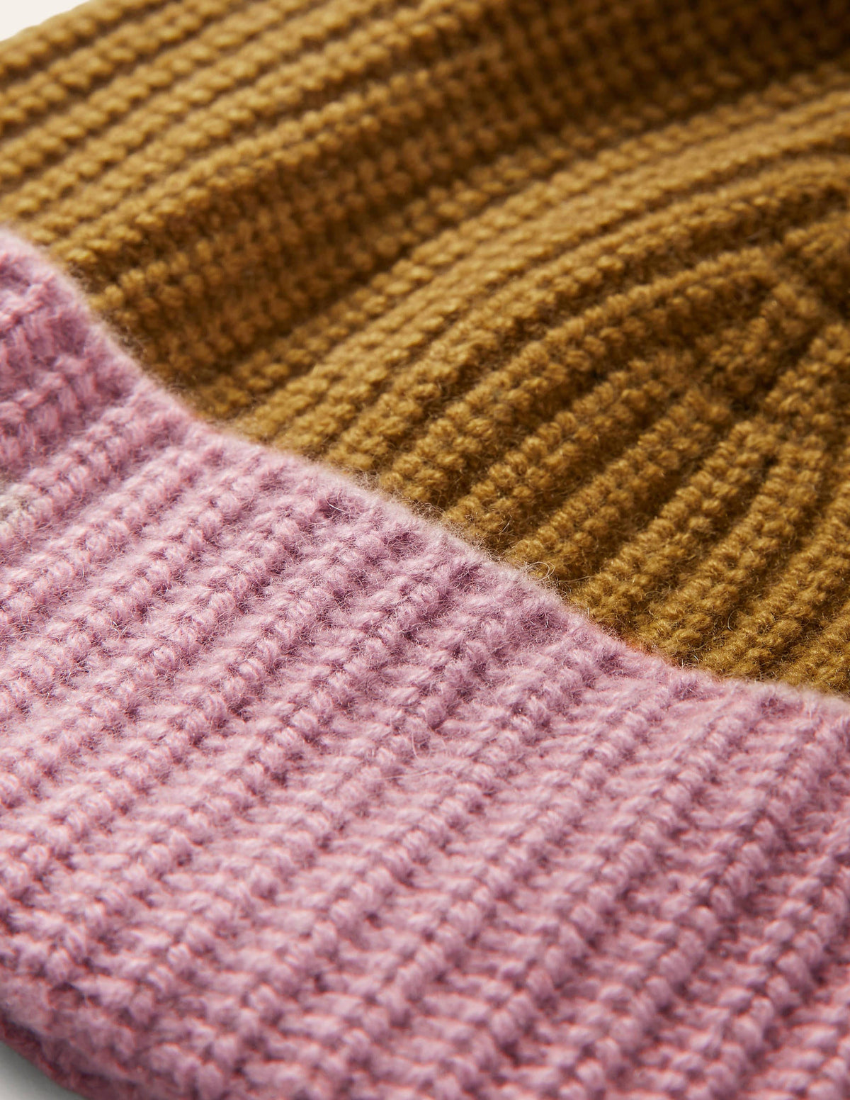 Colourblock Cashmere Hat-Navy/Old Moss/Purple - Image 2