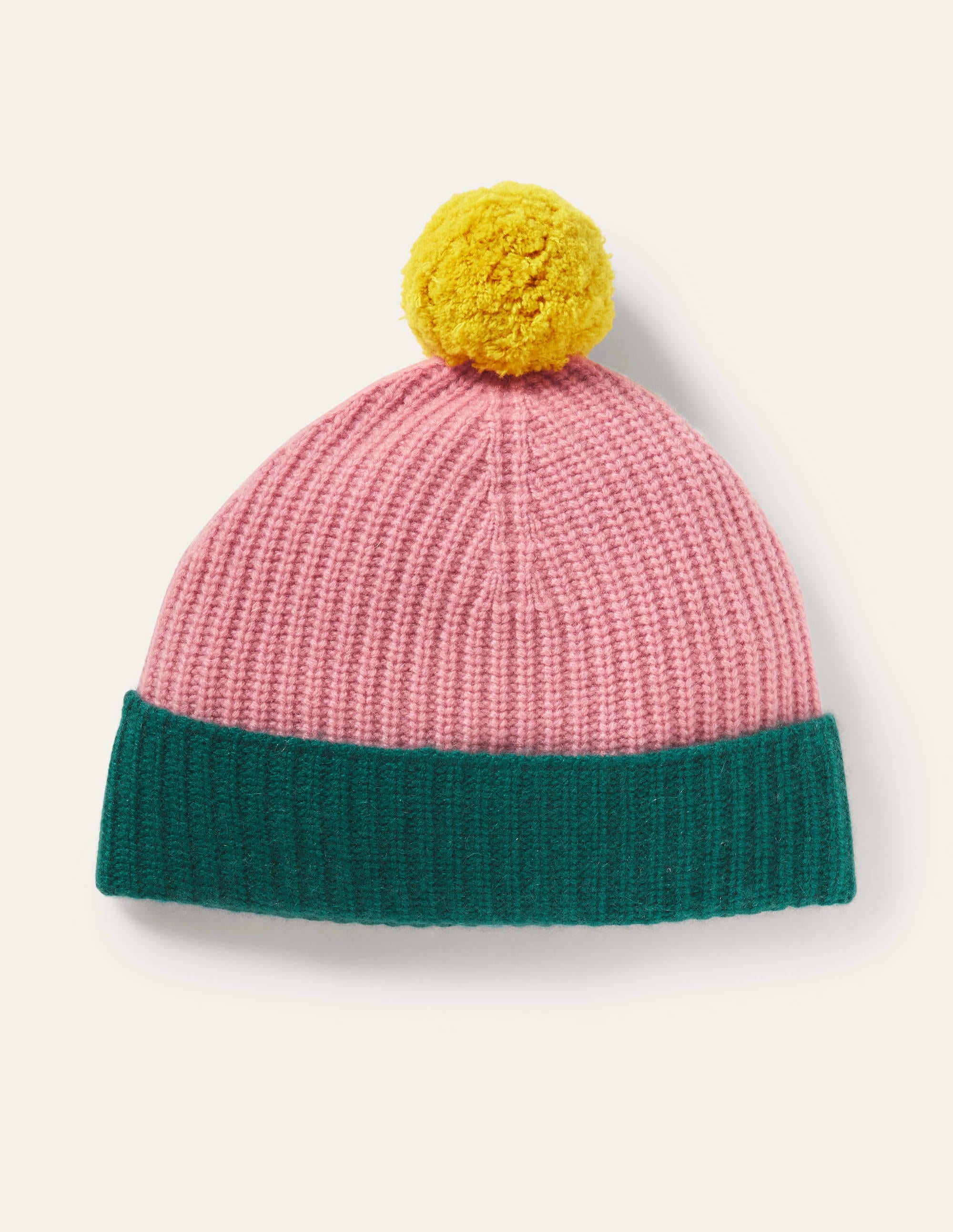 Colourblock Cashmere Hat-Wasp/Formica/Deep Forest - Image 1