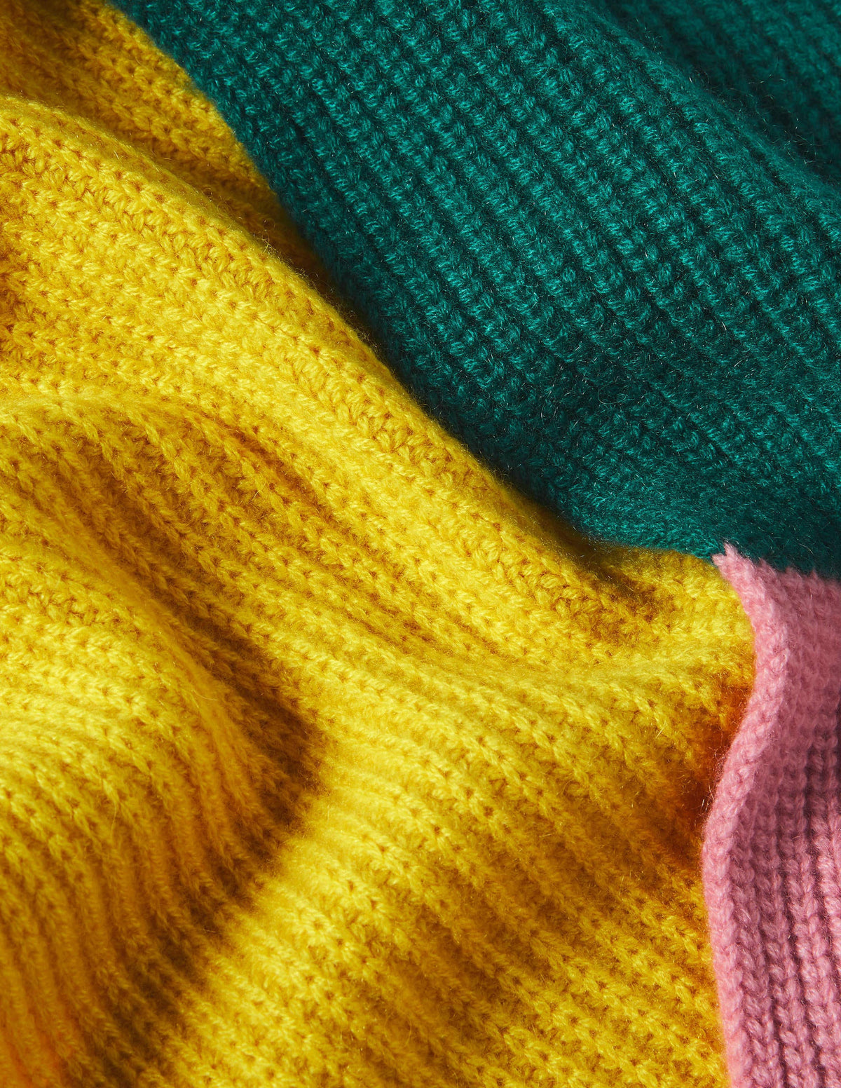 Colourblock Cashmere Scarf-Wasp/Formica/Deep Forest - Image 2