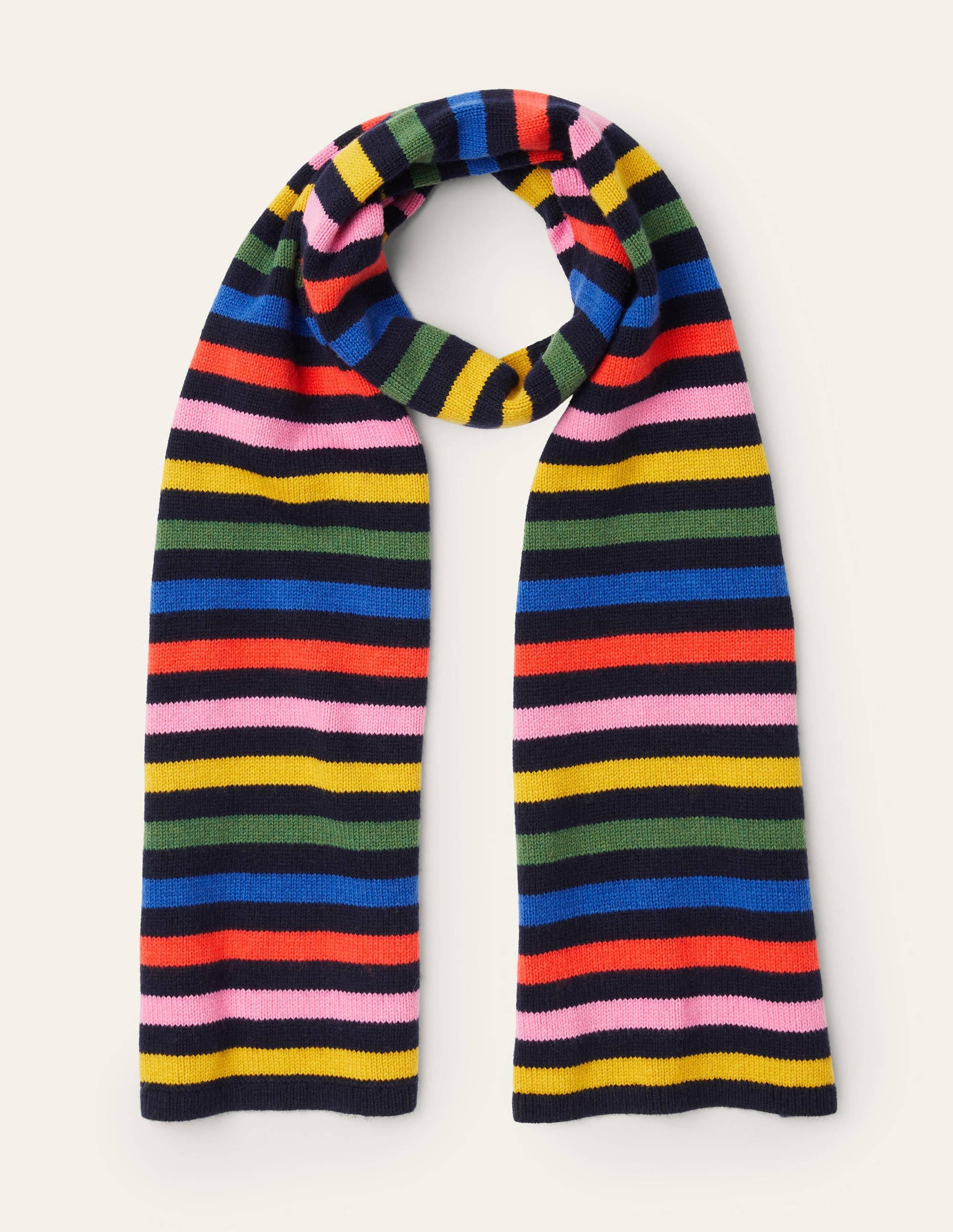 Knitted Scarf-Navy, Multi Stripe-1