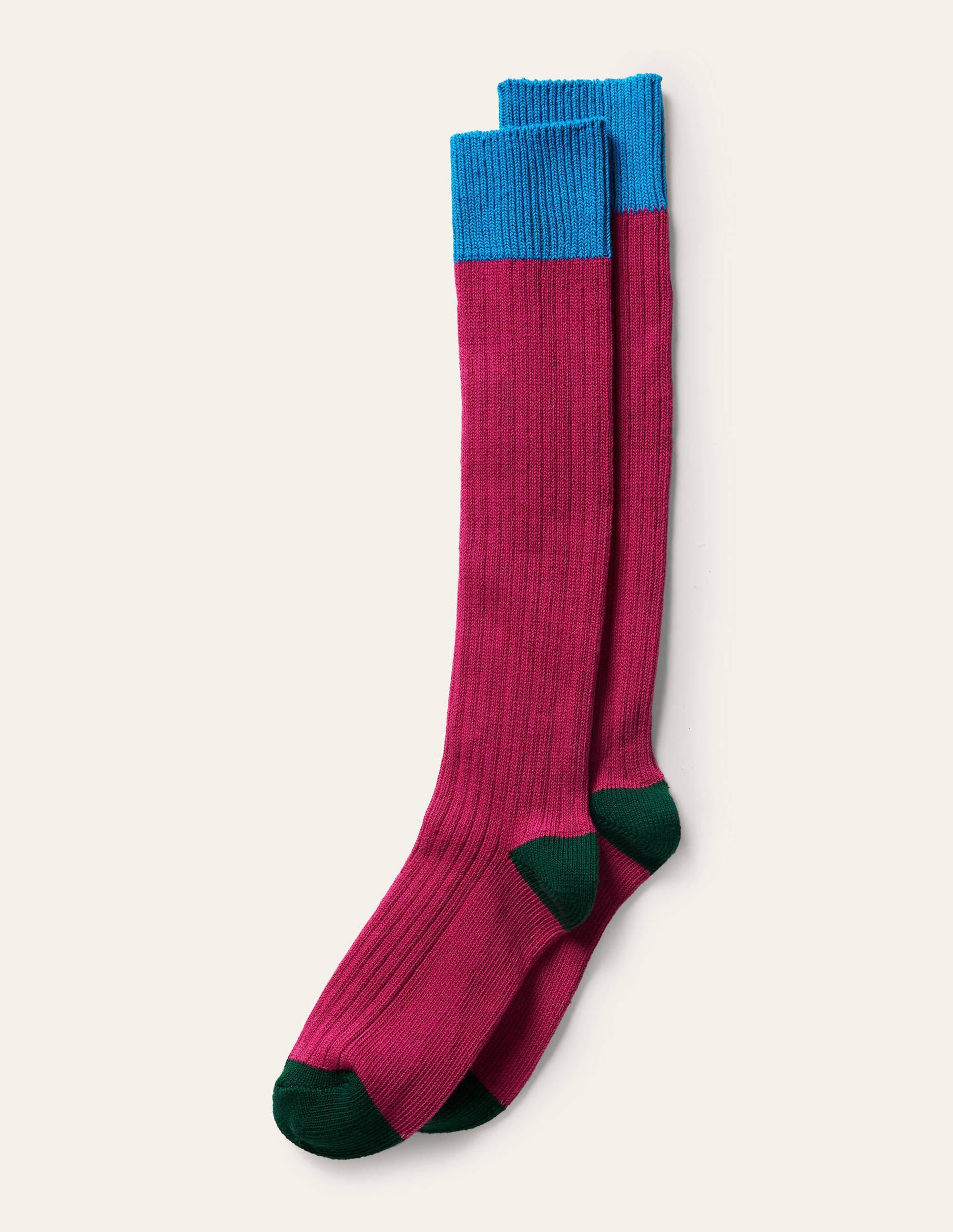 Long Chunky Socks-Sail/Festival Pink/Forest - Image 1