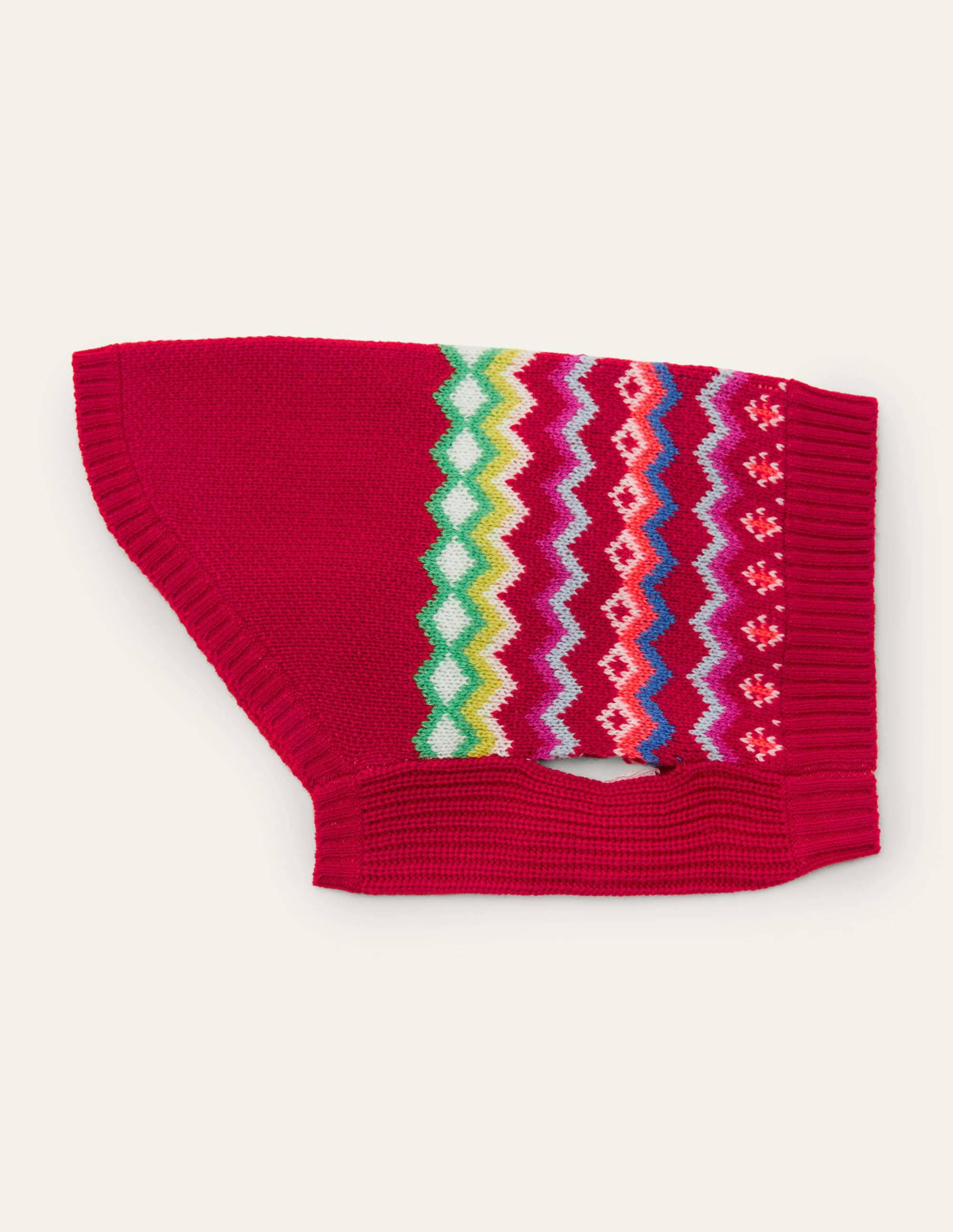 Dog Fair Isle Sweater-Rockabilly Red - Image 1