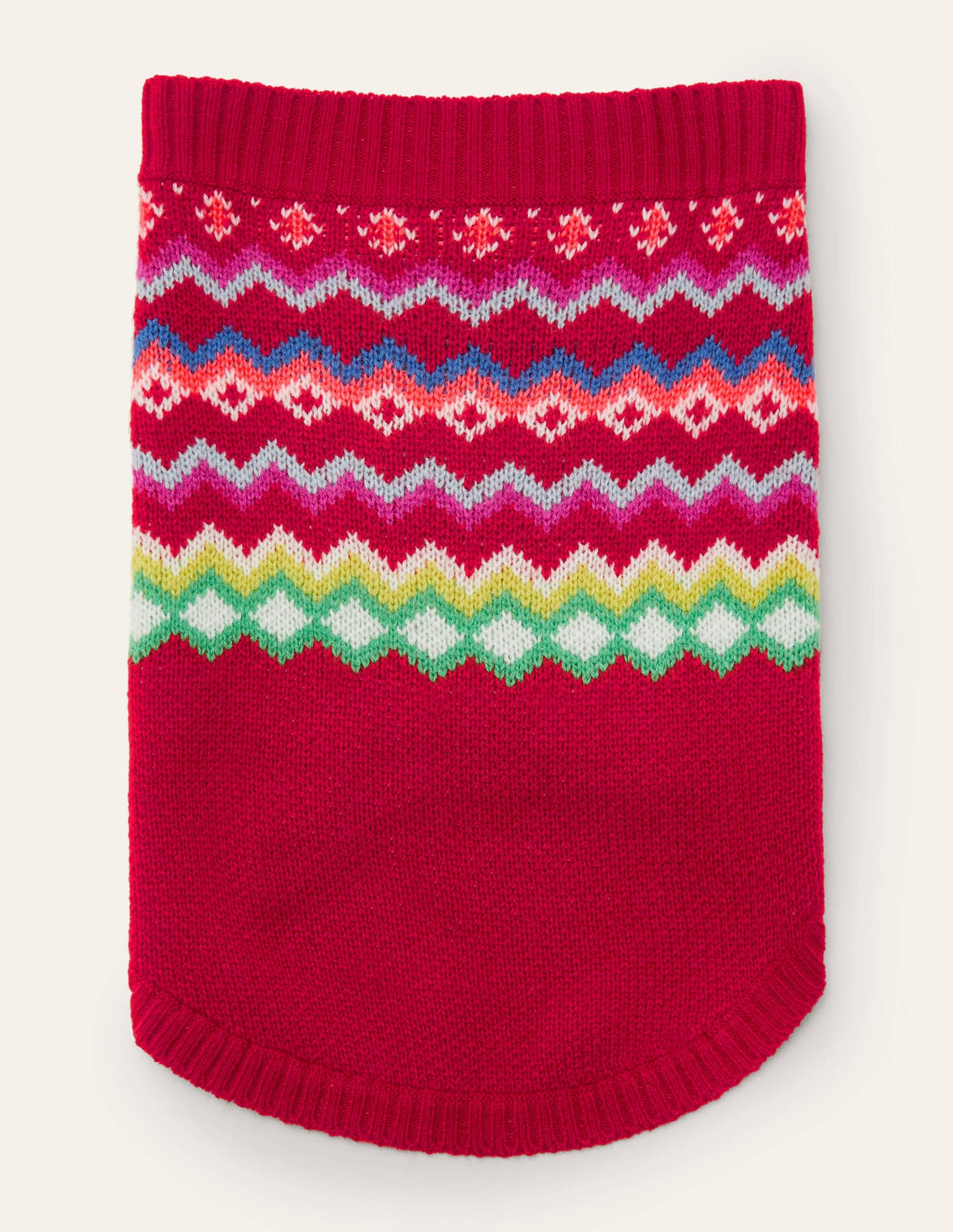 Dog Fair Isle Sweater-Rockabilly Red-2