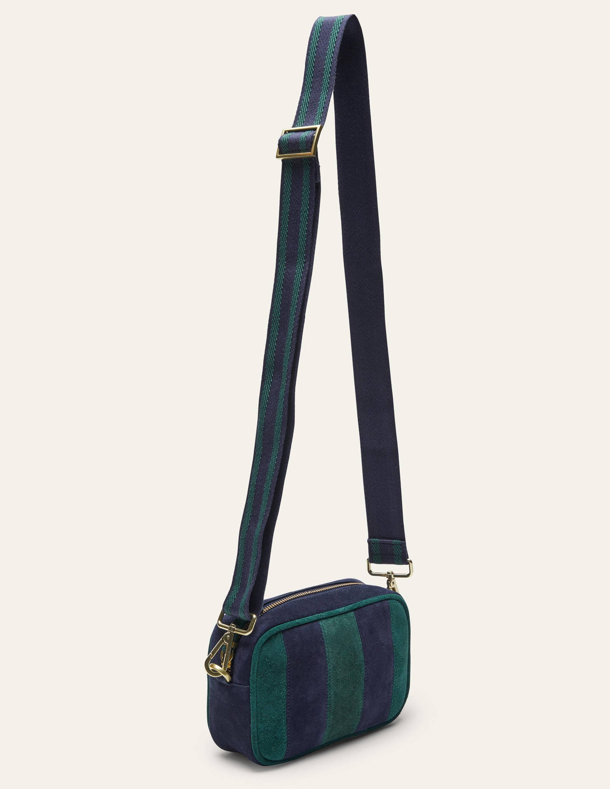 Leather Crossbody Bag-Navy - Image 2