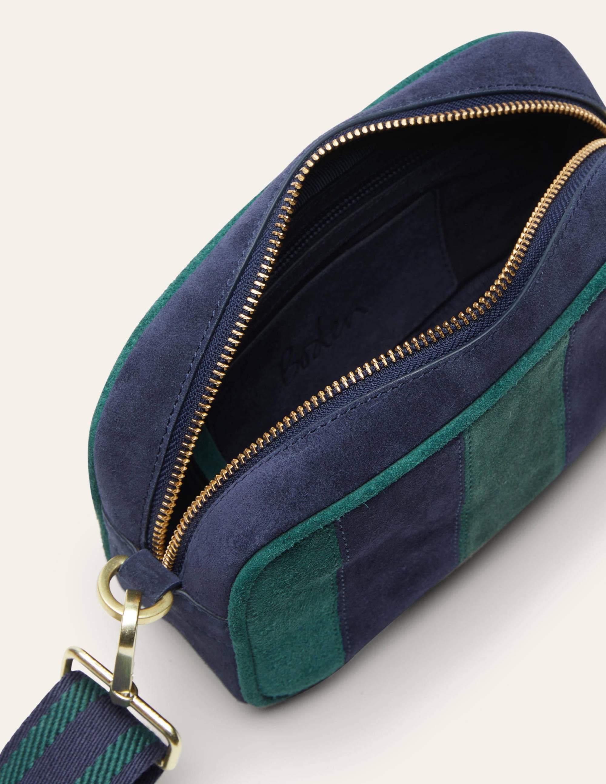 Leather Crossbody Bag-Navy - Image 3