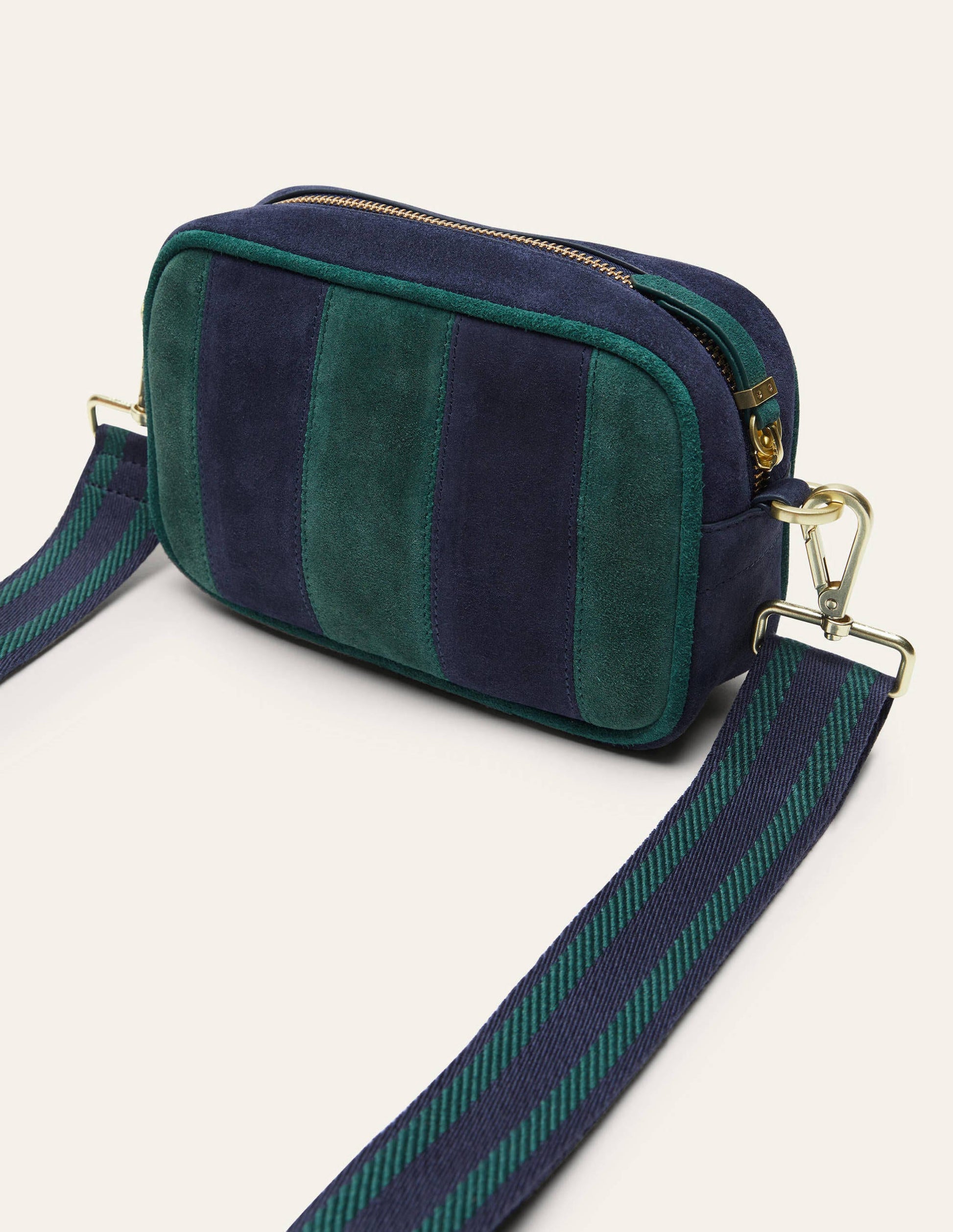 Leather Crossbody Bag-Navy-5