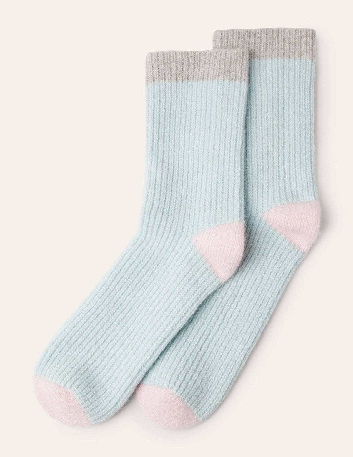 Cashmere Bed Socks-Fresh Water/Grey/Milkshake-1