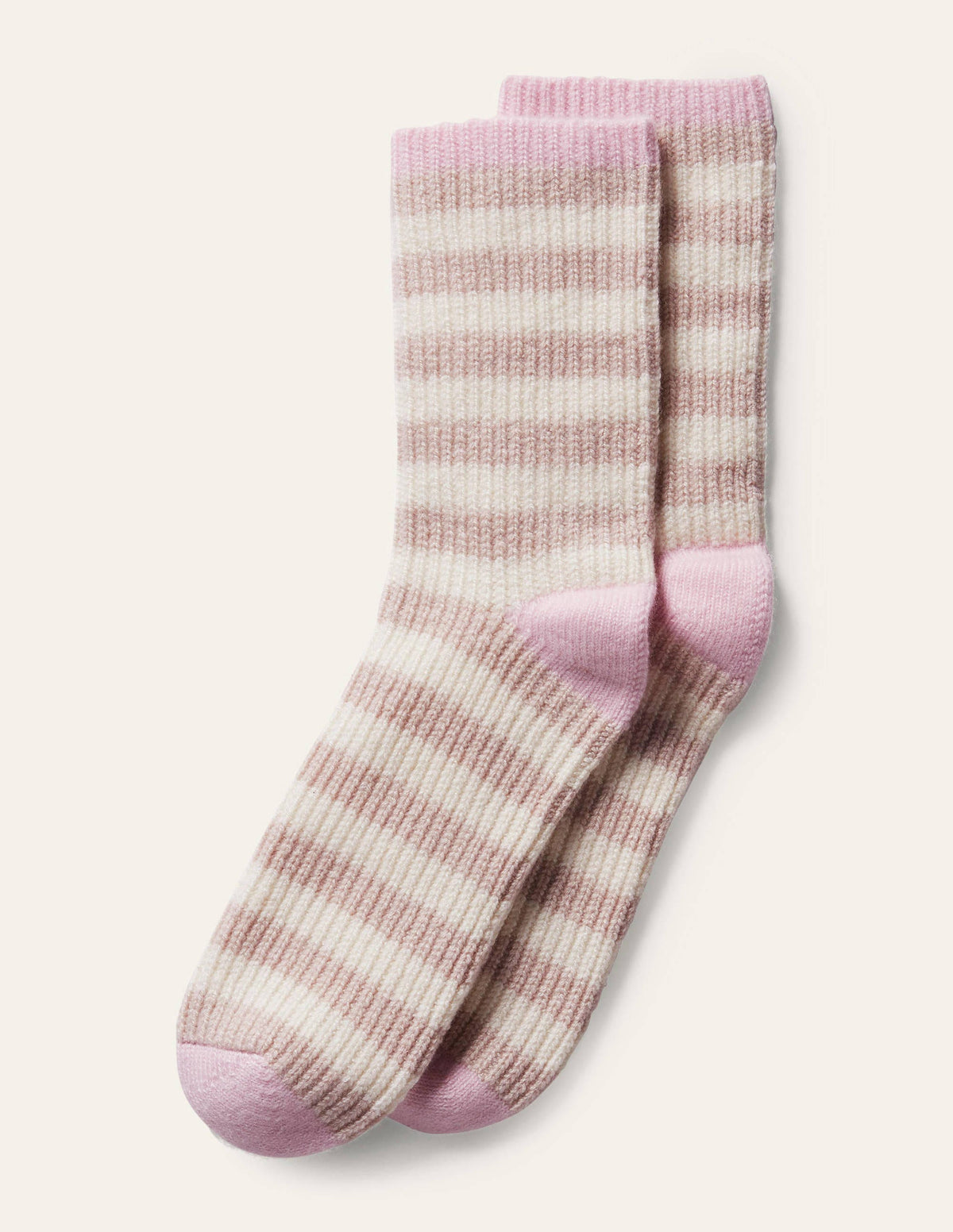 Cashmere Bed Socks-Rope/Ivory/Milkshake - Image 1