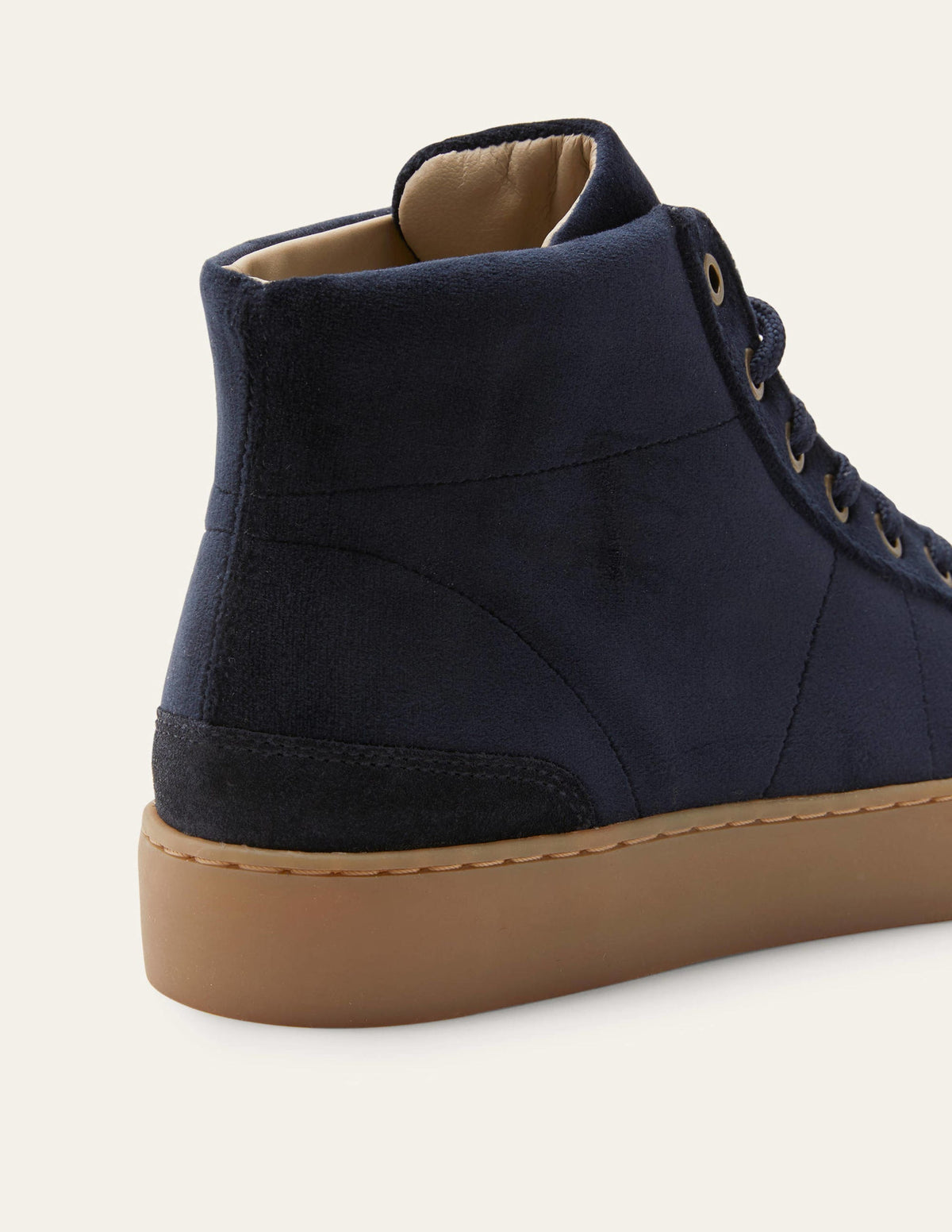 Emma Velvet High Top Sneakers-Navy - Image 4