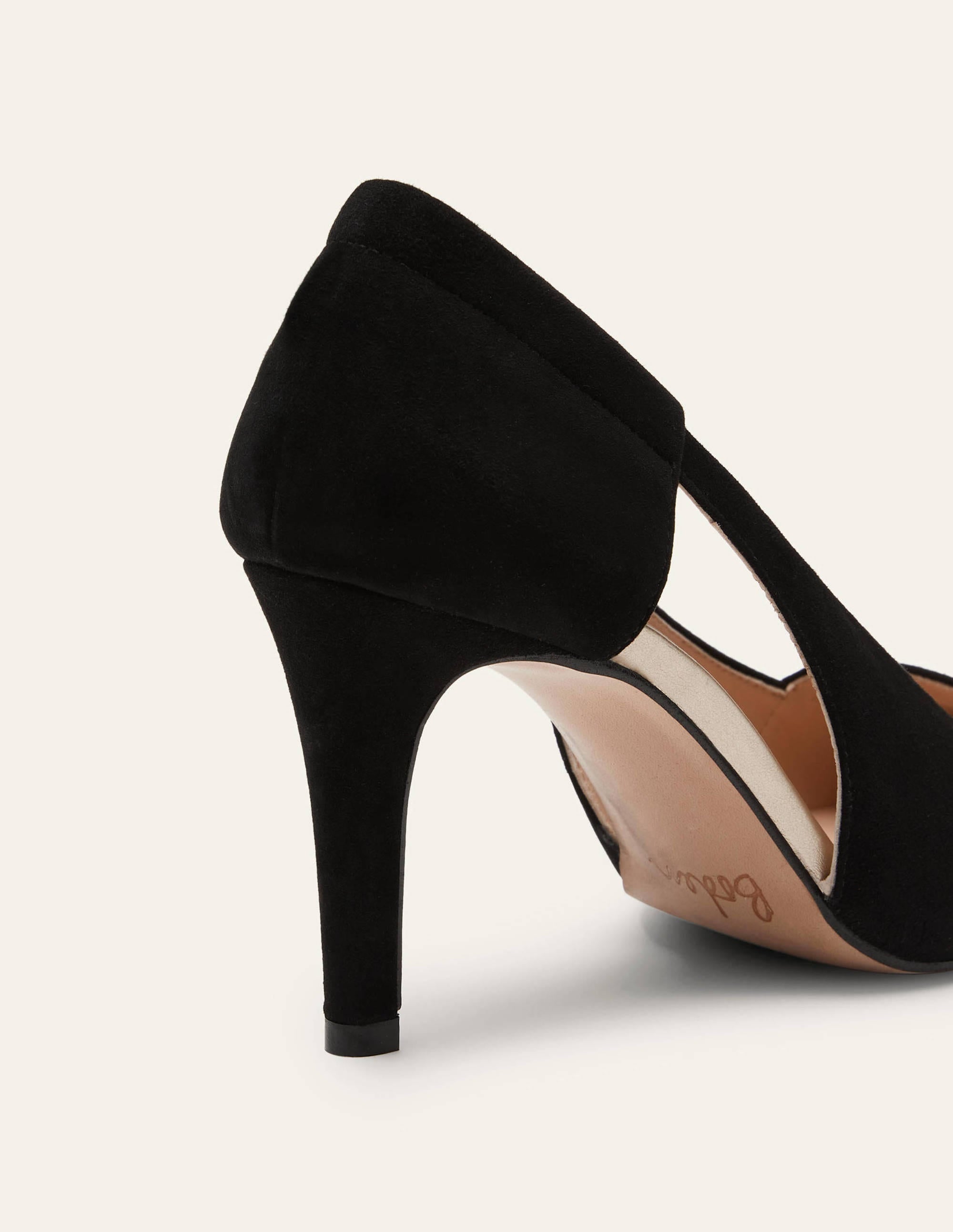 Cut Out Suede Heels-Black - Image 3