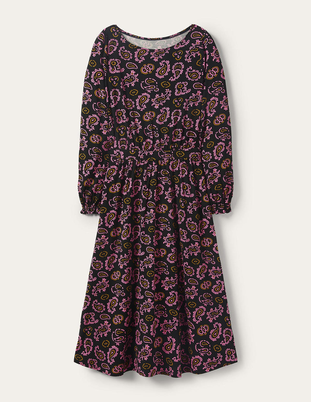 Evelyn Jersey Midi Dress-Azalea, Intricate Paisley-5