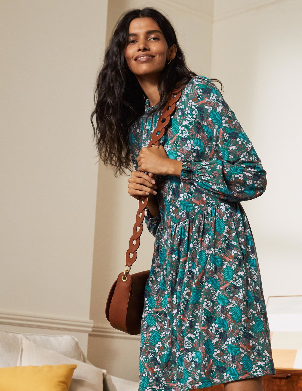 Clara Jersey Dress-Deep Forest, Enchanted Forest - Image 5