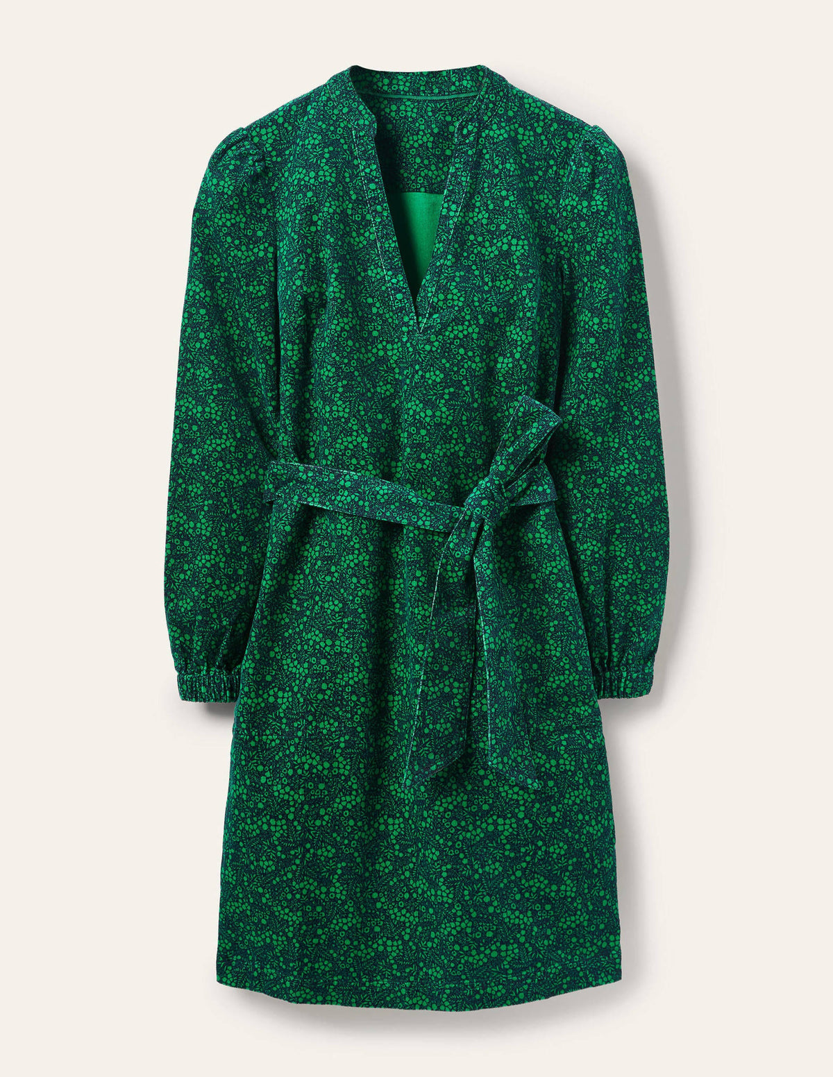 Esmeralda Tie Waist Dress-French Navy, Enchanting Forest - Image 5