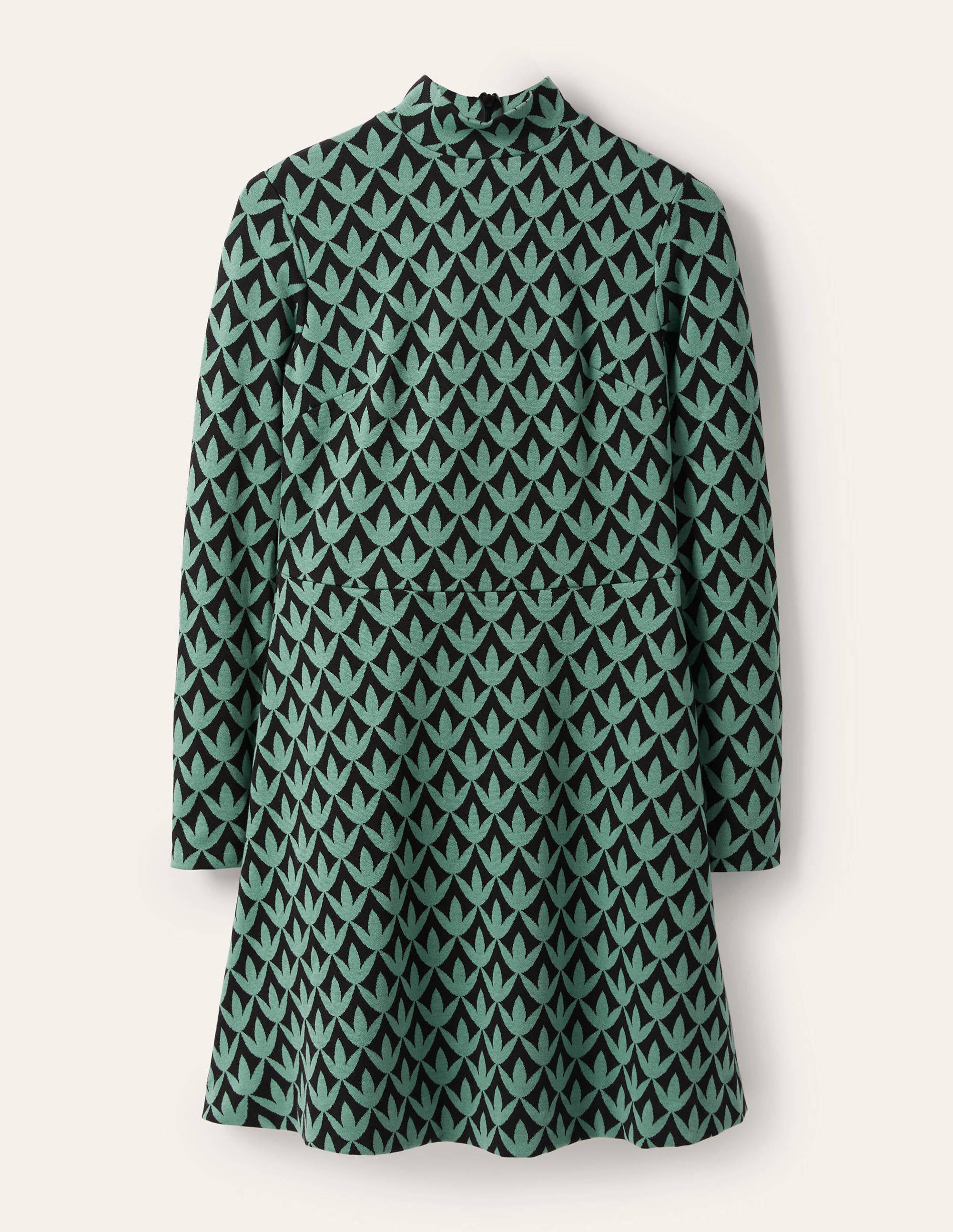 High Neck Jacquard Dress-Csarite, Petal Geo - Image 5
