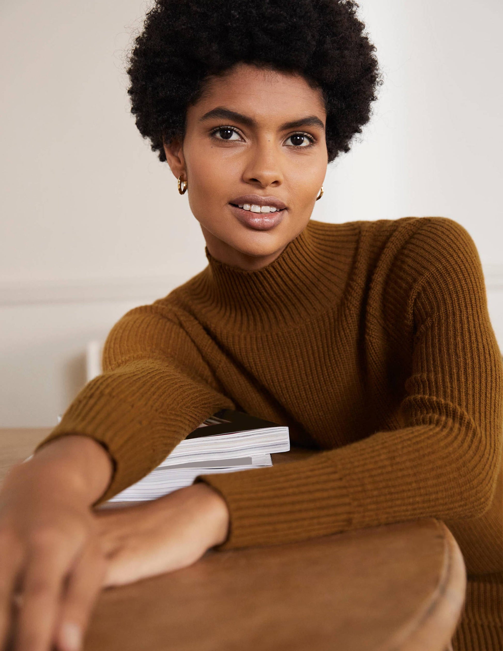High Neck Knitted Dress-Old Moss-2