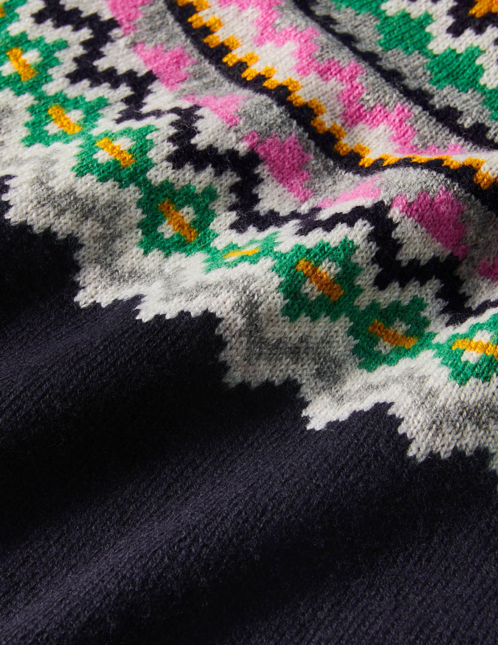 Millie Fair Isle Knitted Dress-Navy - Image 7