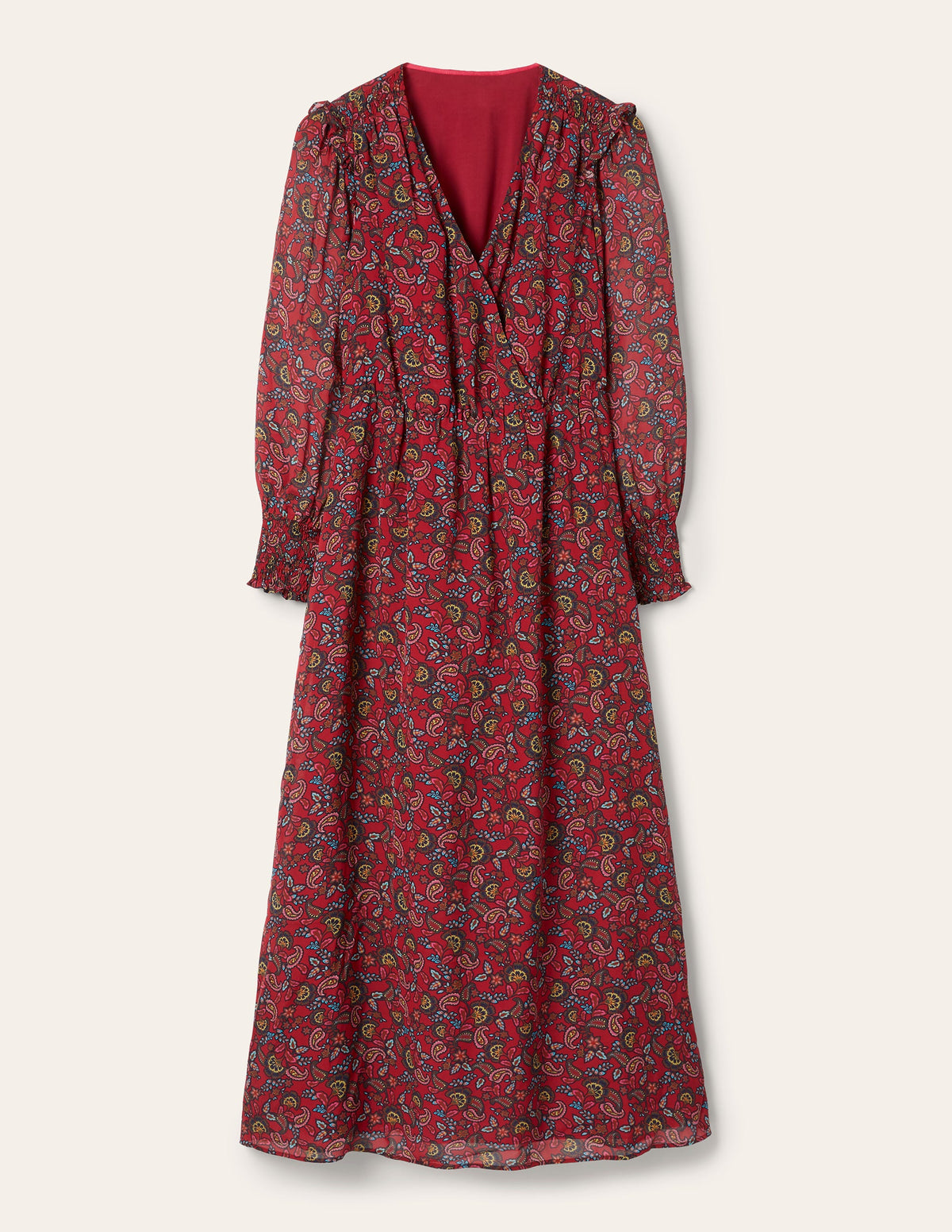 Becky Midi Wrap Dress-Winterberry, Exotic Floral - Image 5
