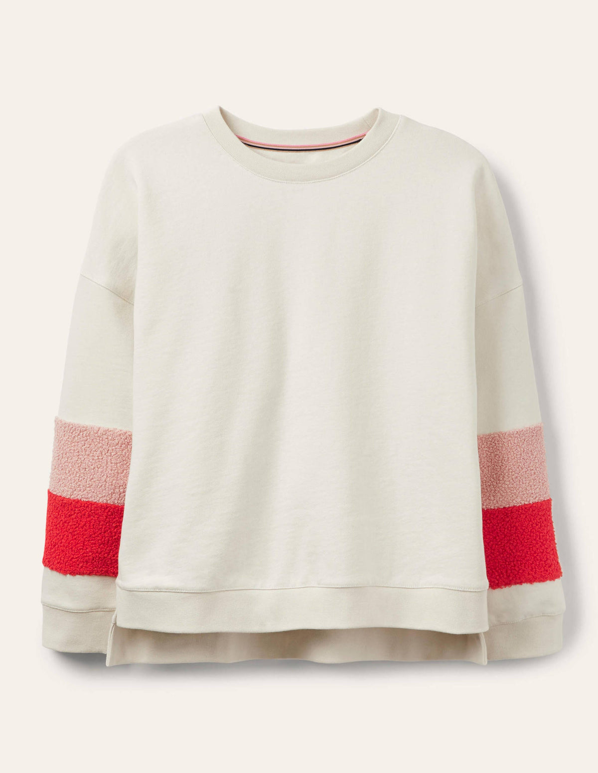 Interest Sweatshirt-Ivory Teddy Colourblock-5