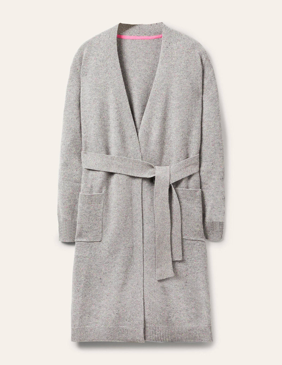 Cashmere Robe-Mid Grey Melange, Multi Neps-5