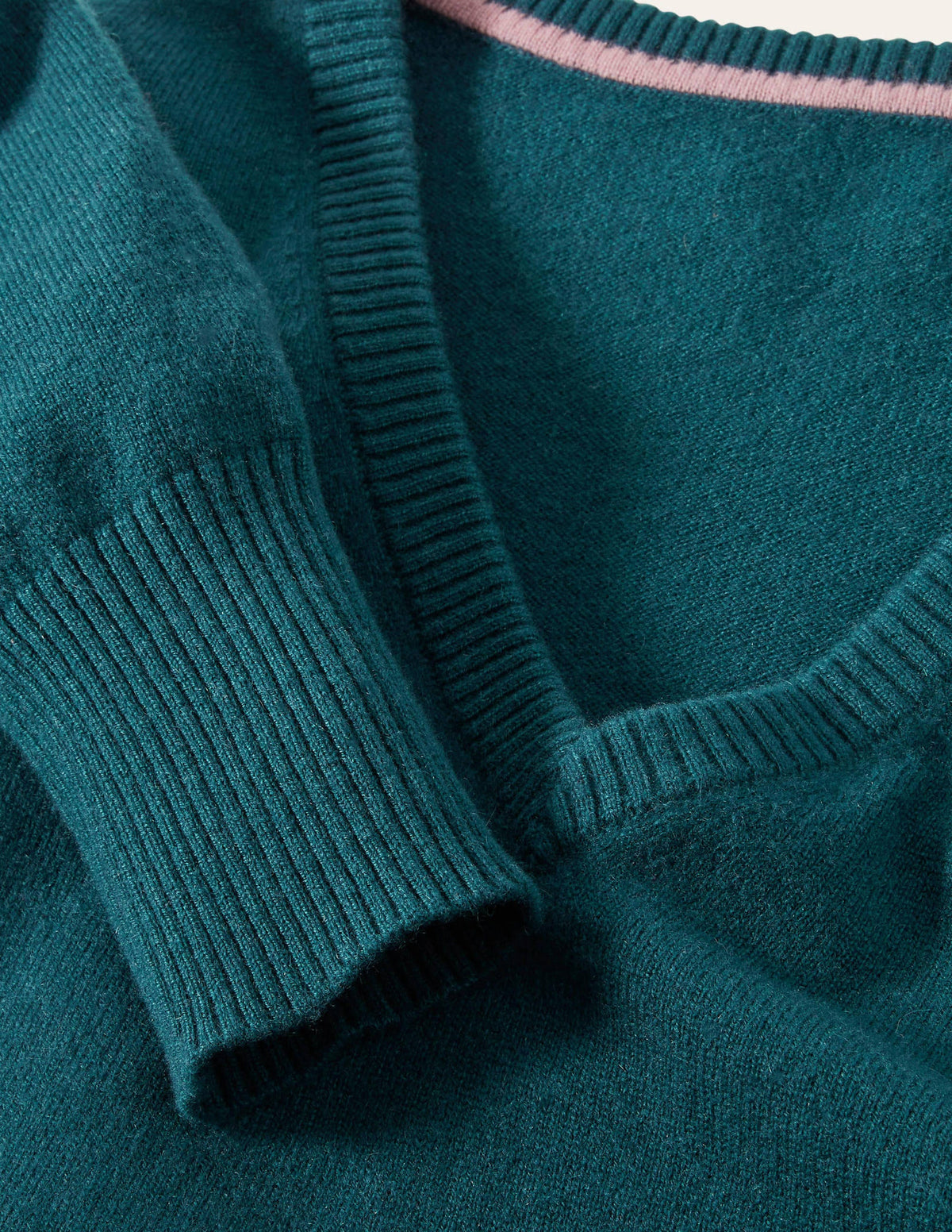 Cashmere V-neck Relax Jumper-Dark Teal - Image 6