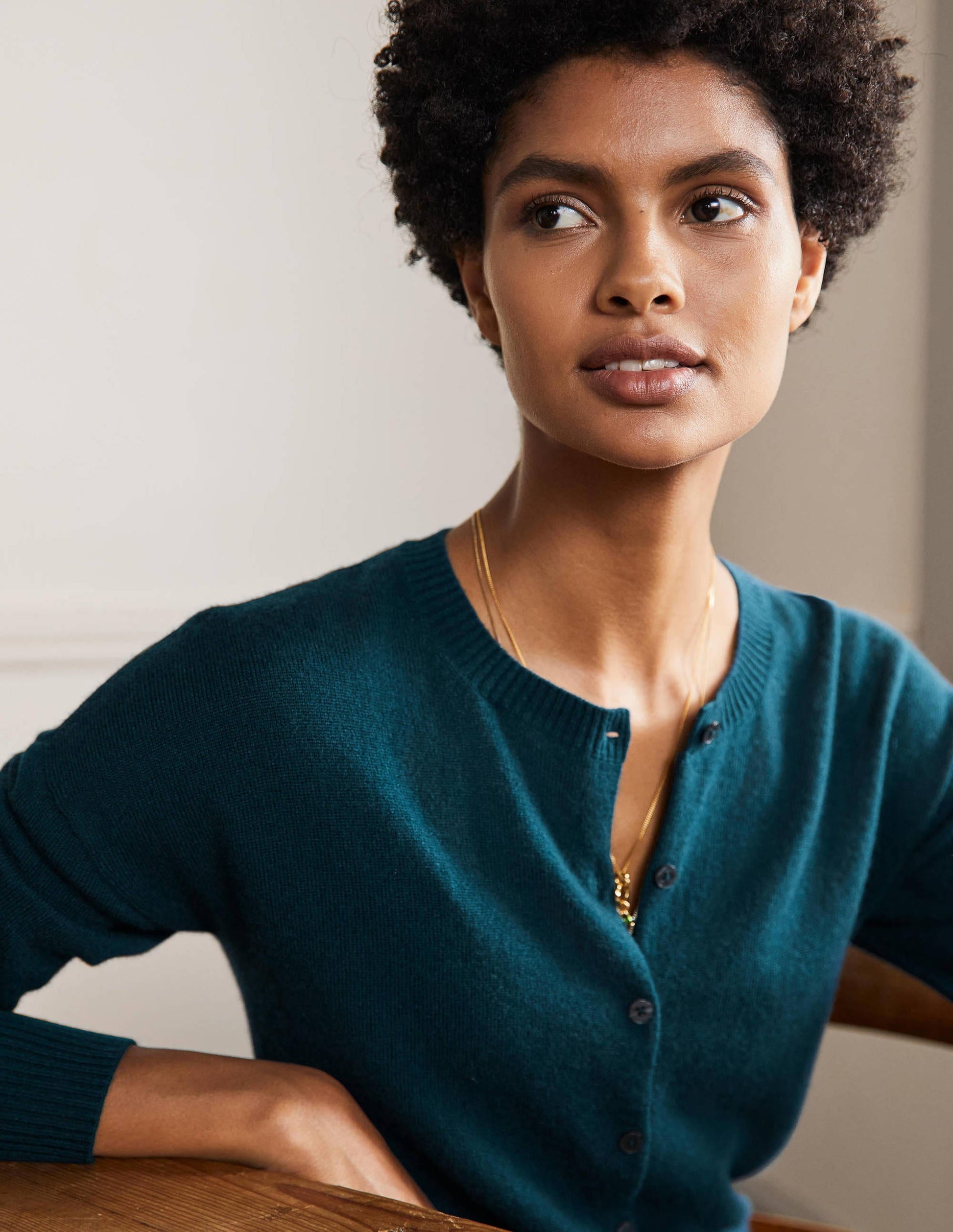 Cashmere Cardigan-Dark Teal-2