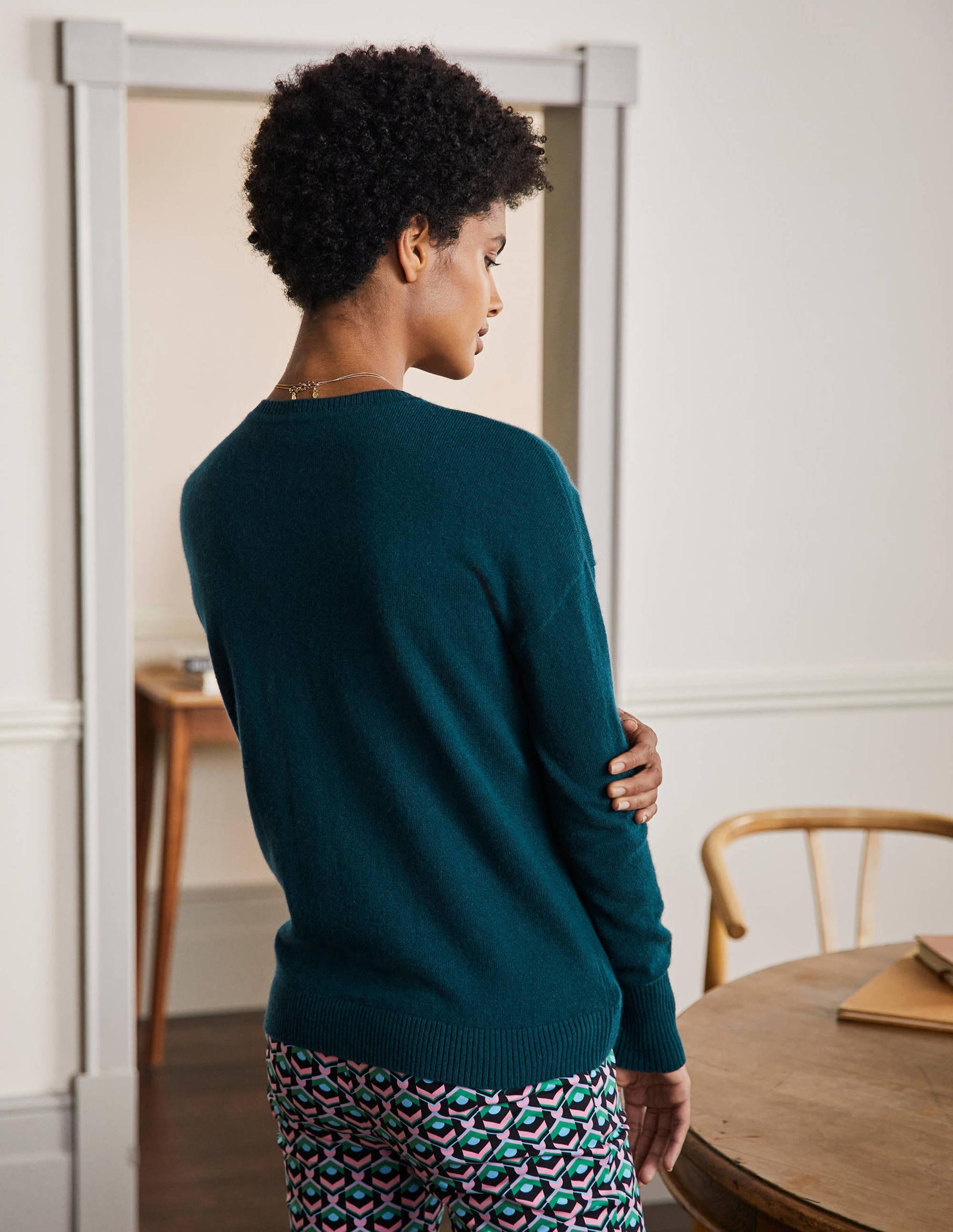 Cashmere Cardigan-Dark Teal-3