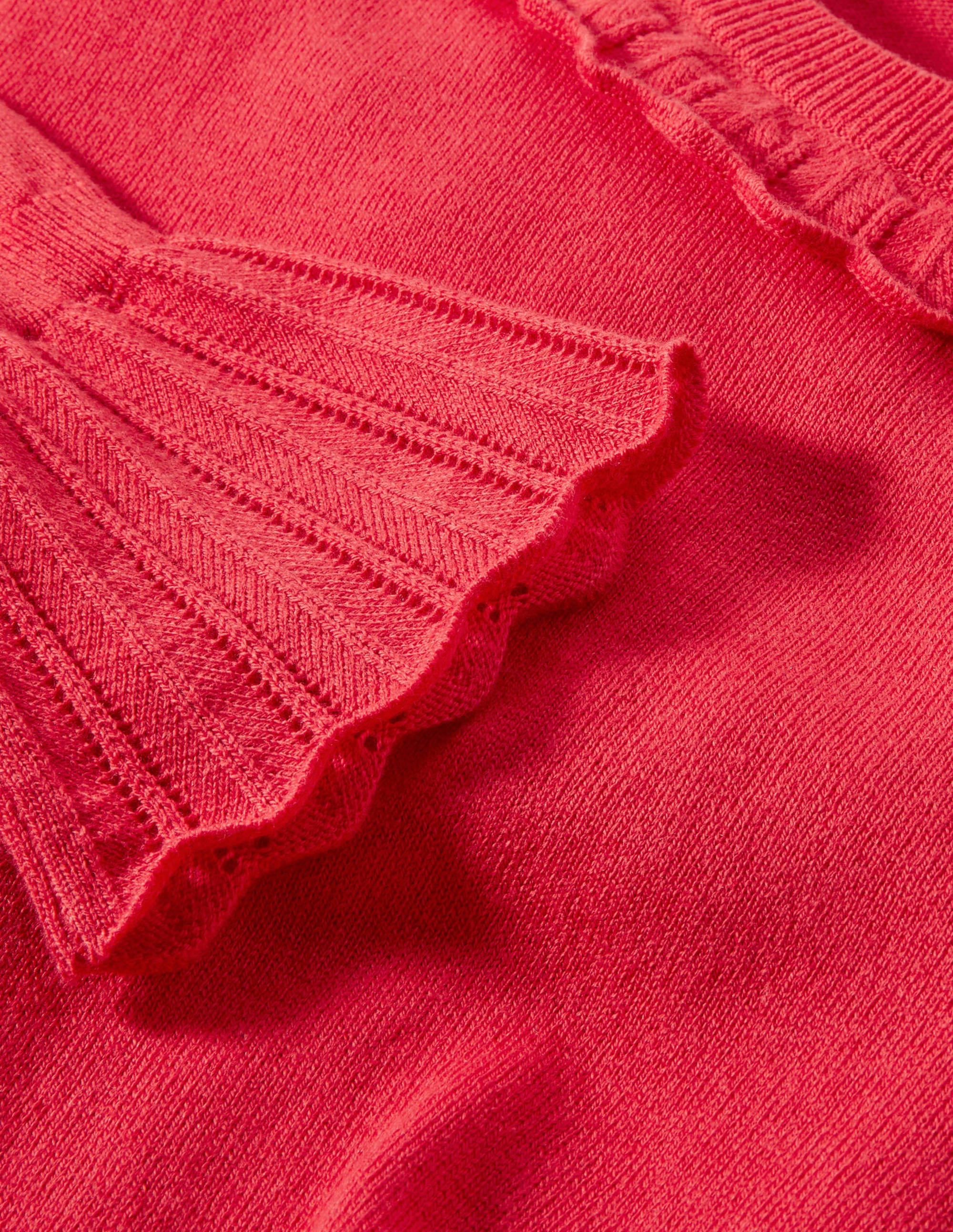 Aimee Pointelle Sweater-Bright Red - Image 7