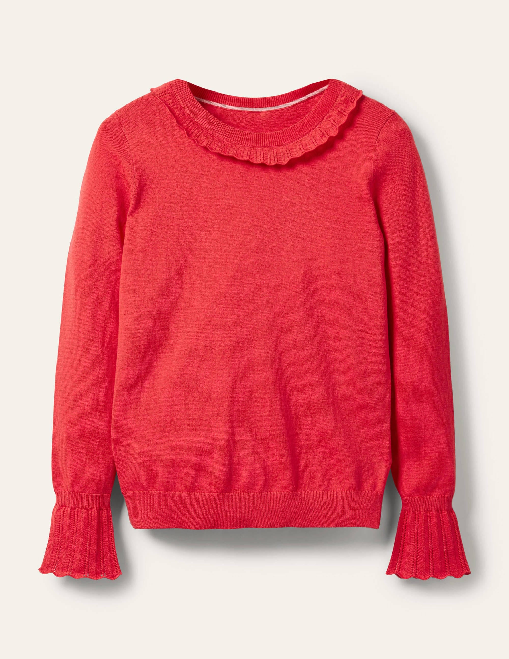 Aimee Pointelle Sweater-Bright Red - Image 8
