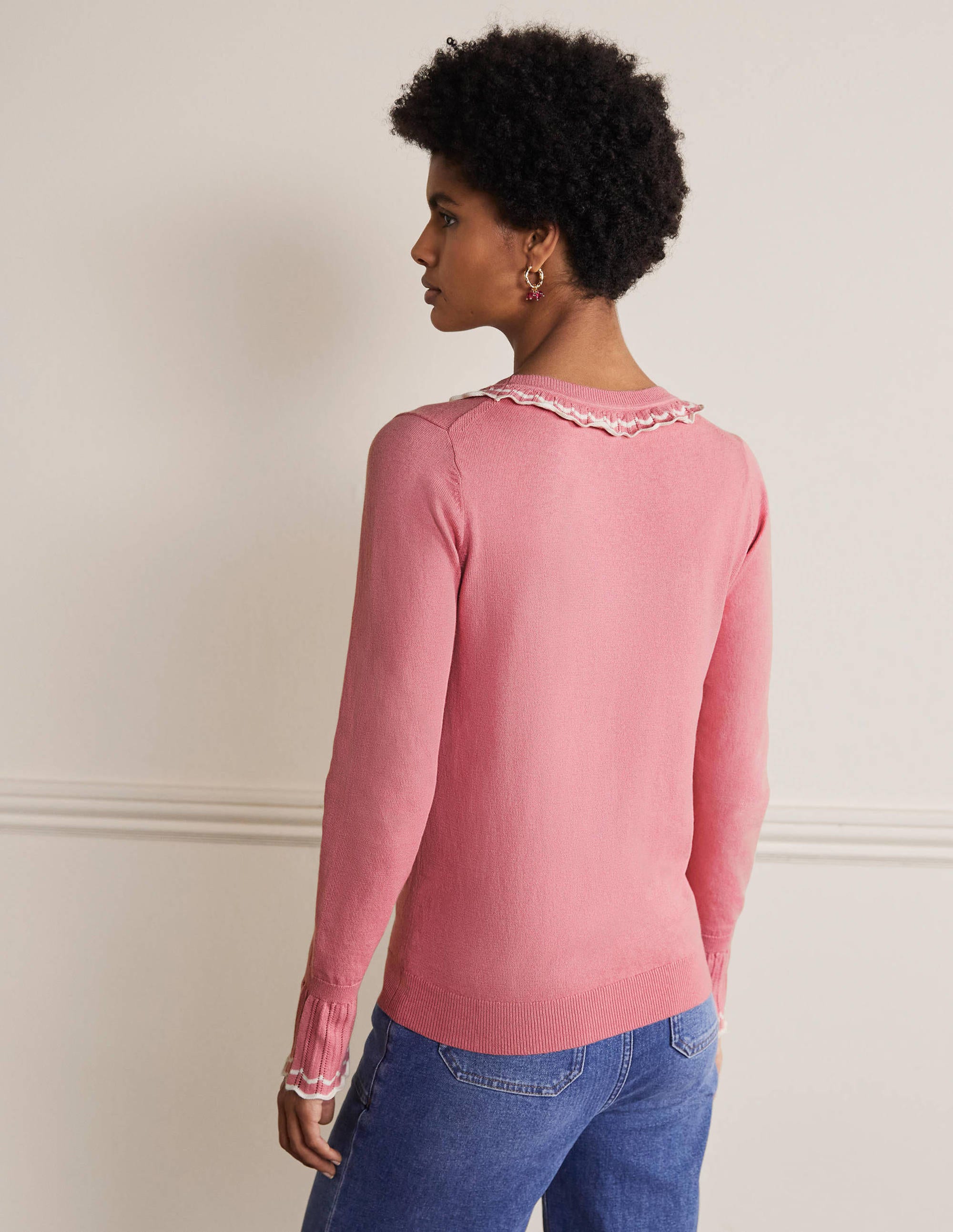 Aimee Pointelle Sweater-Formica Pink - Image 3