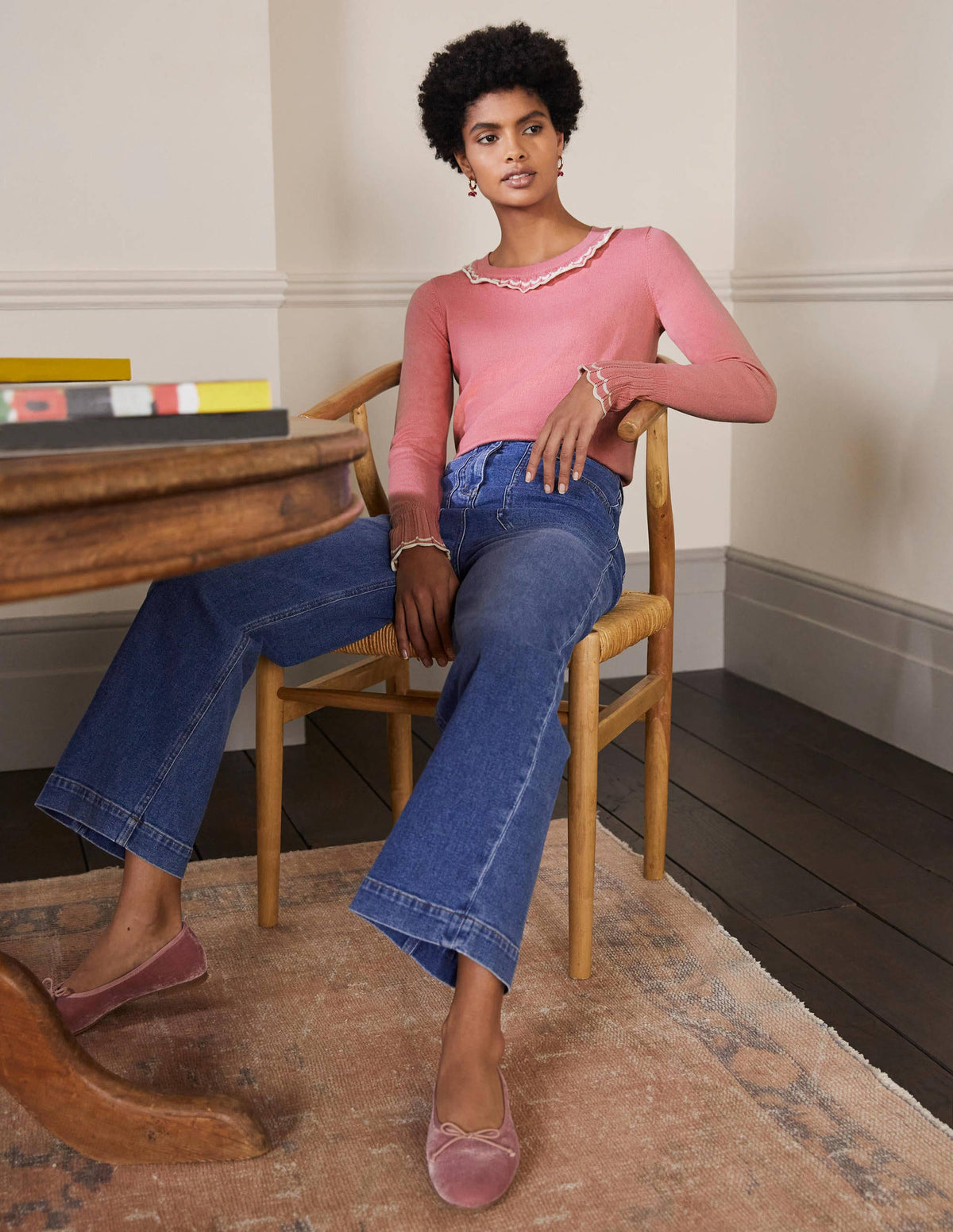 Aimee Pointelle Sweater-Formica Pink - Image 4