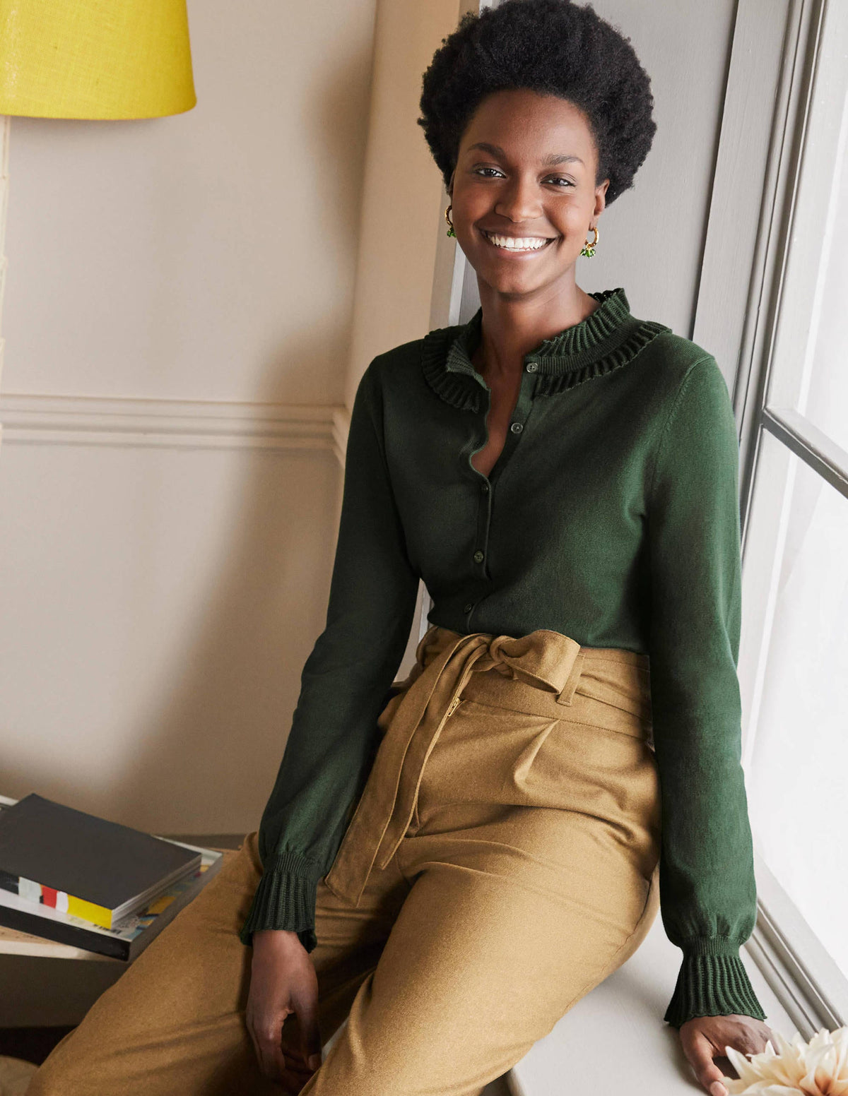 Frederica Pointelle Cardigan-Midnight Garden-1