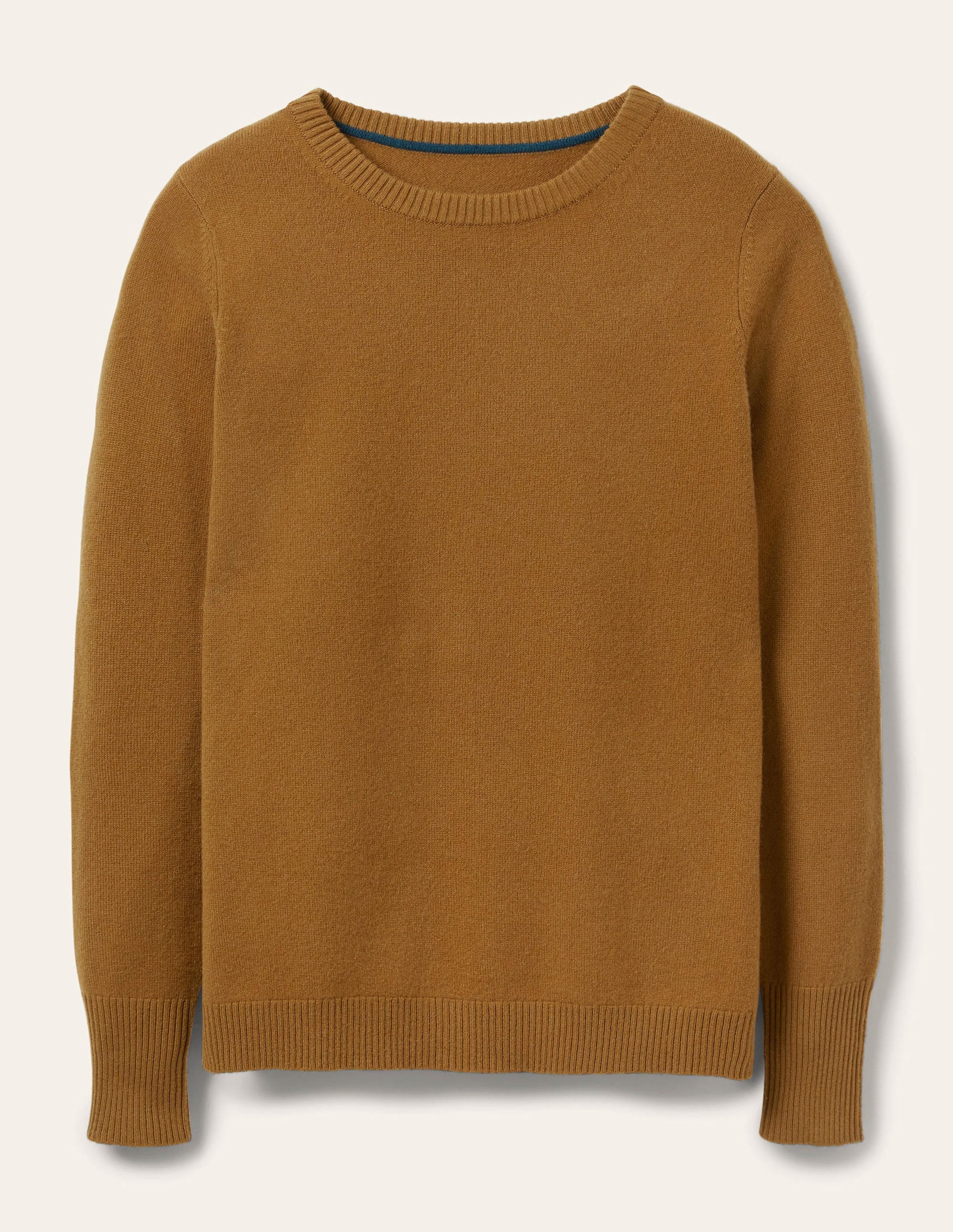 Cashmere Crew Neck Sweater-Moss Brown - Image 5