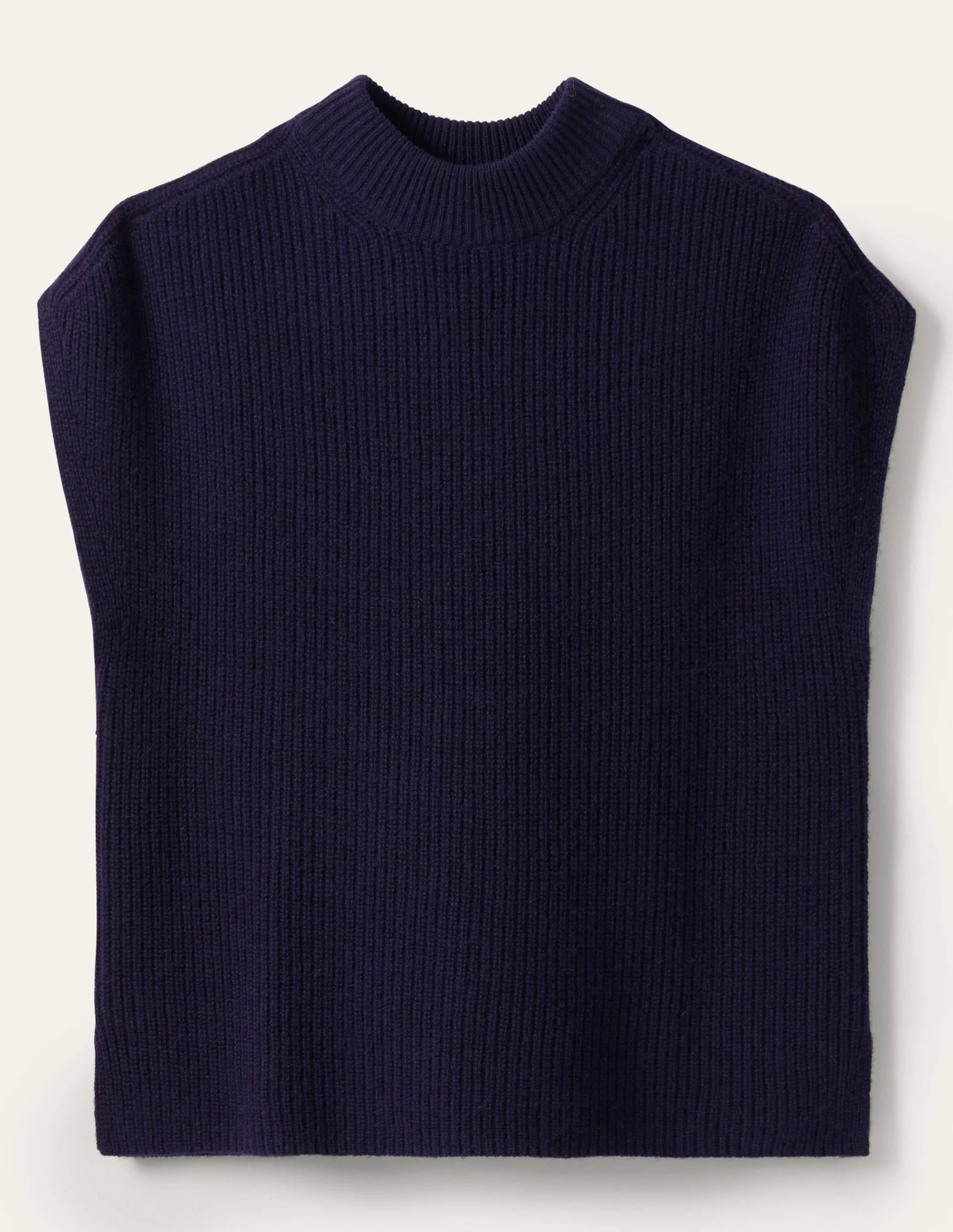Relaxed Rib Sleeveless Sweater-Navy - Image 6