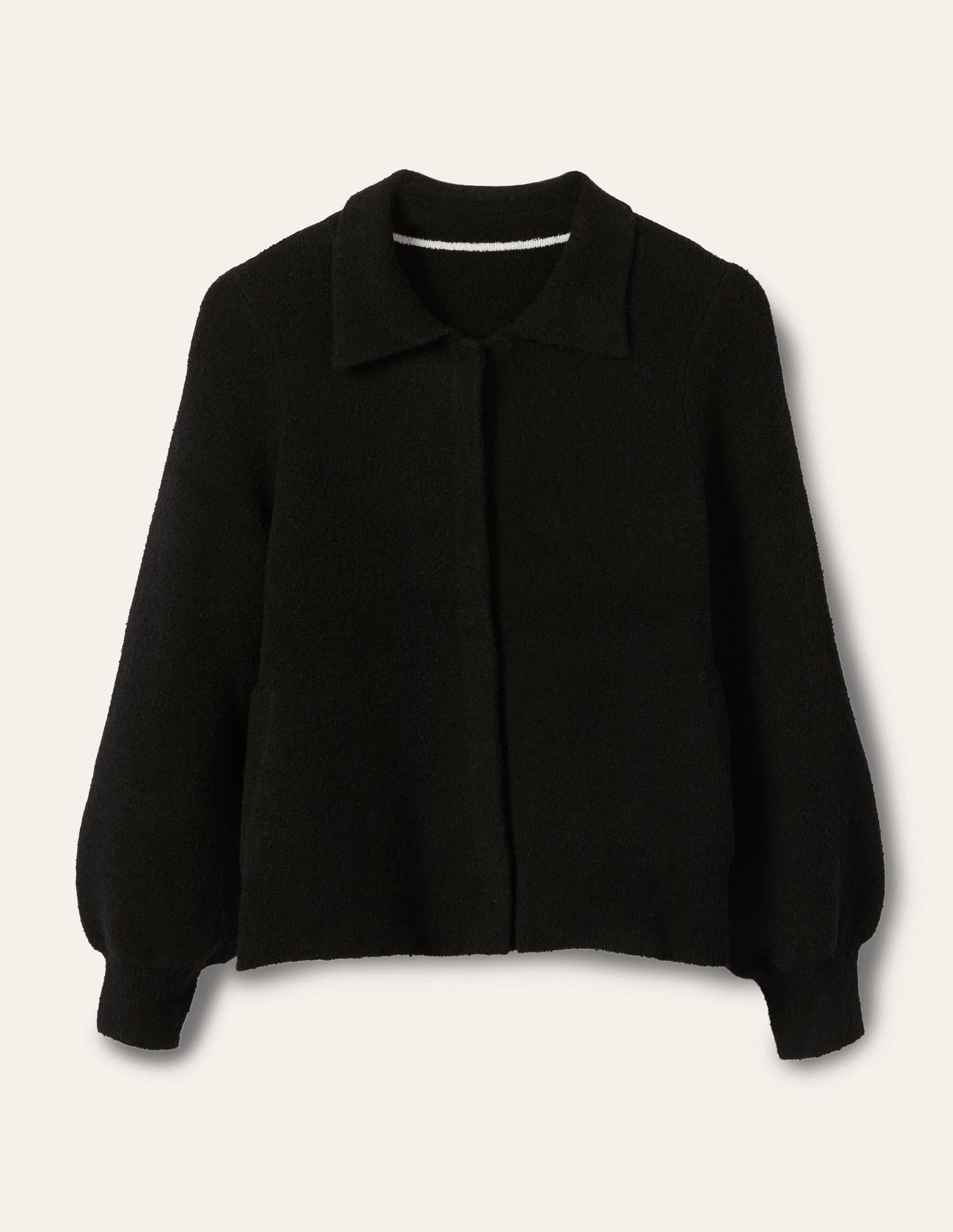 Knitted Bomber Jacket-Black-6