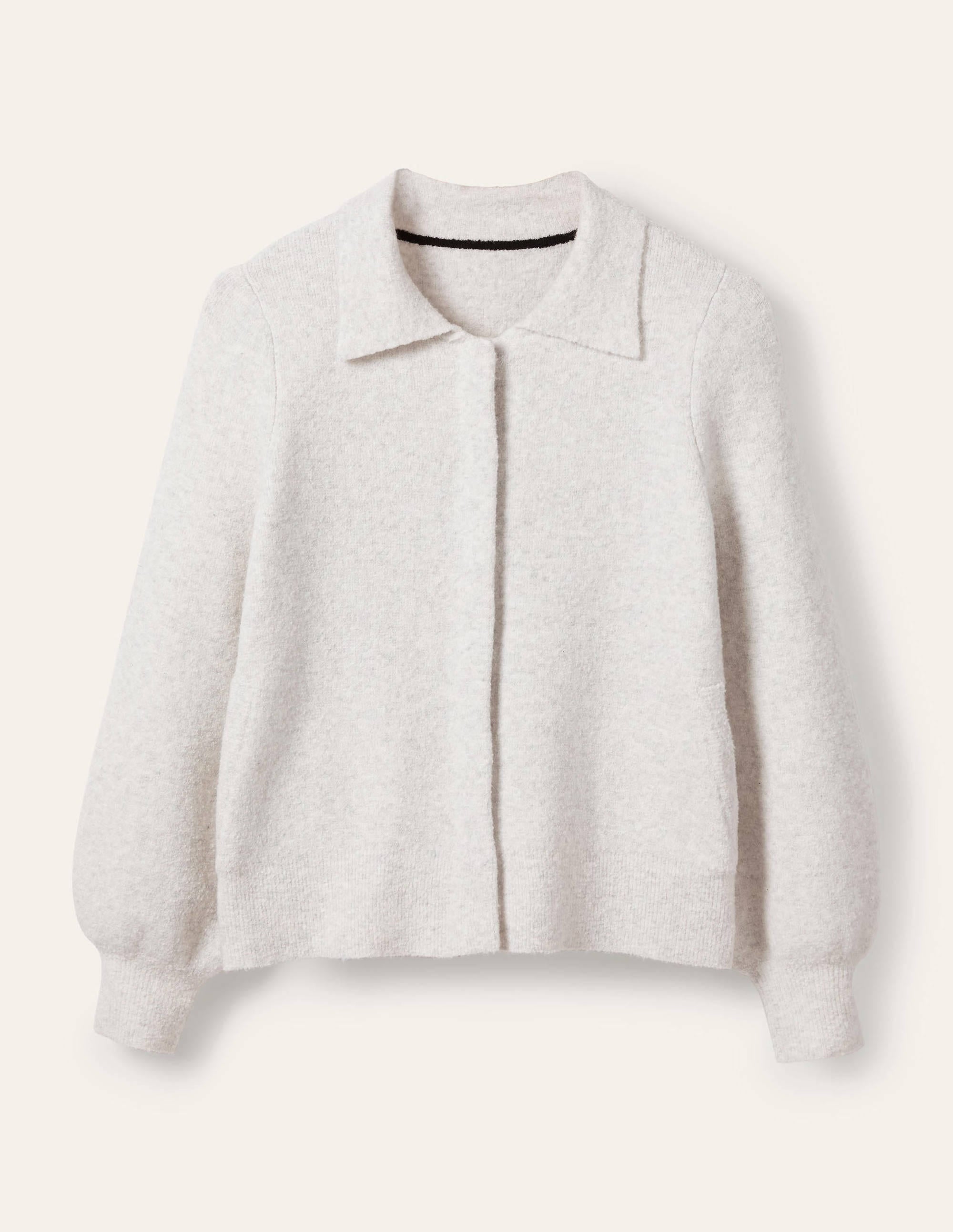 Knitted Bomber Jacket-Silver Melange - Image 6