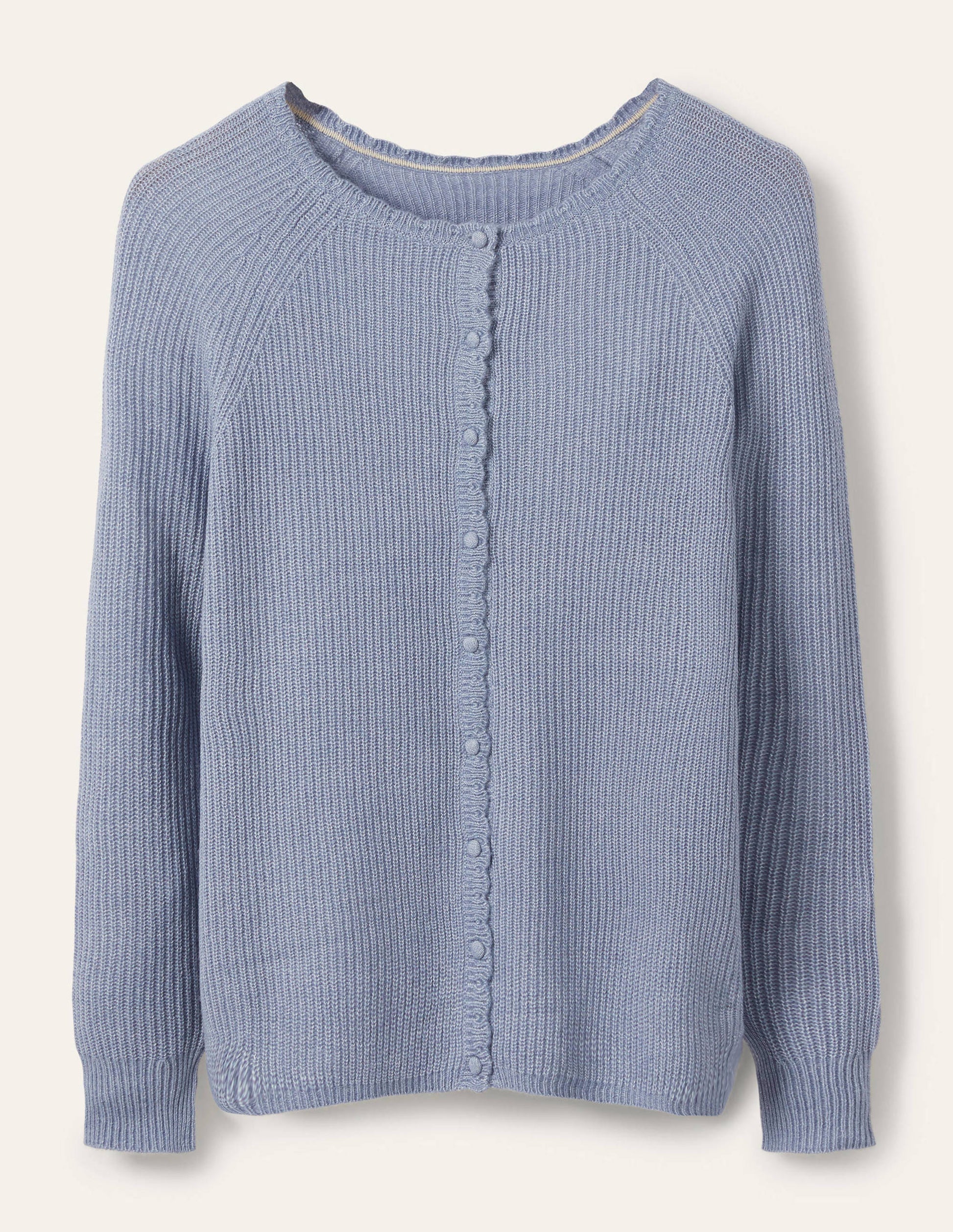 Ella Scallop Fluffy Cardigan-River-5