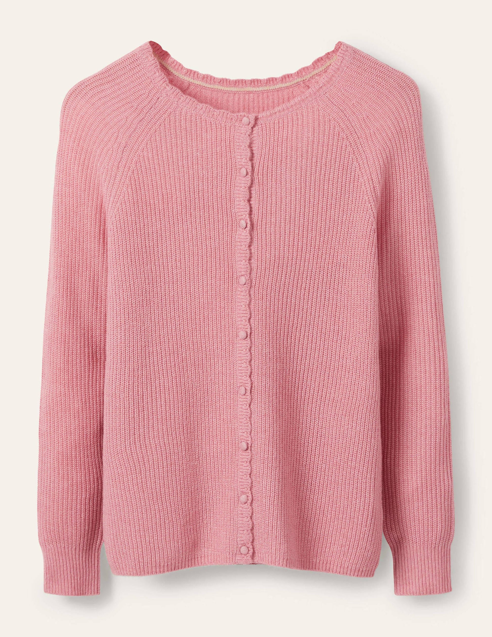 Ella Scallop Fluffy Cardigan-Formica Pink-5