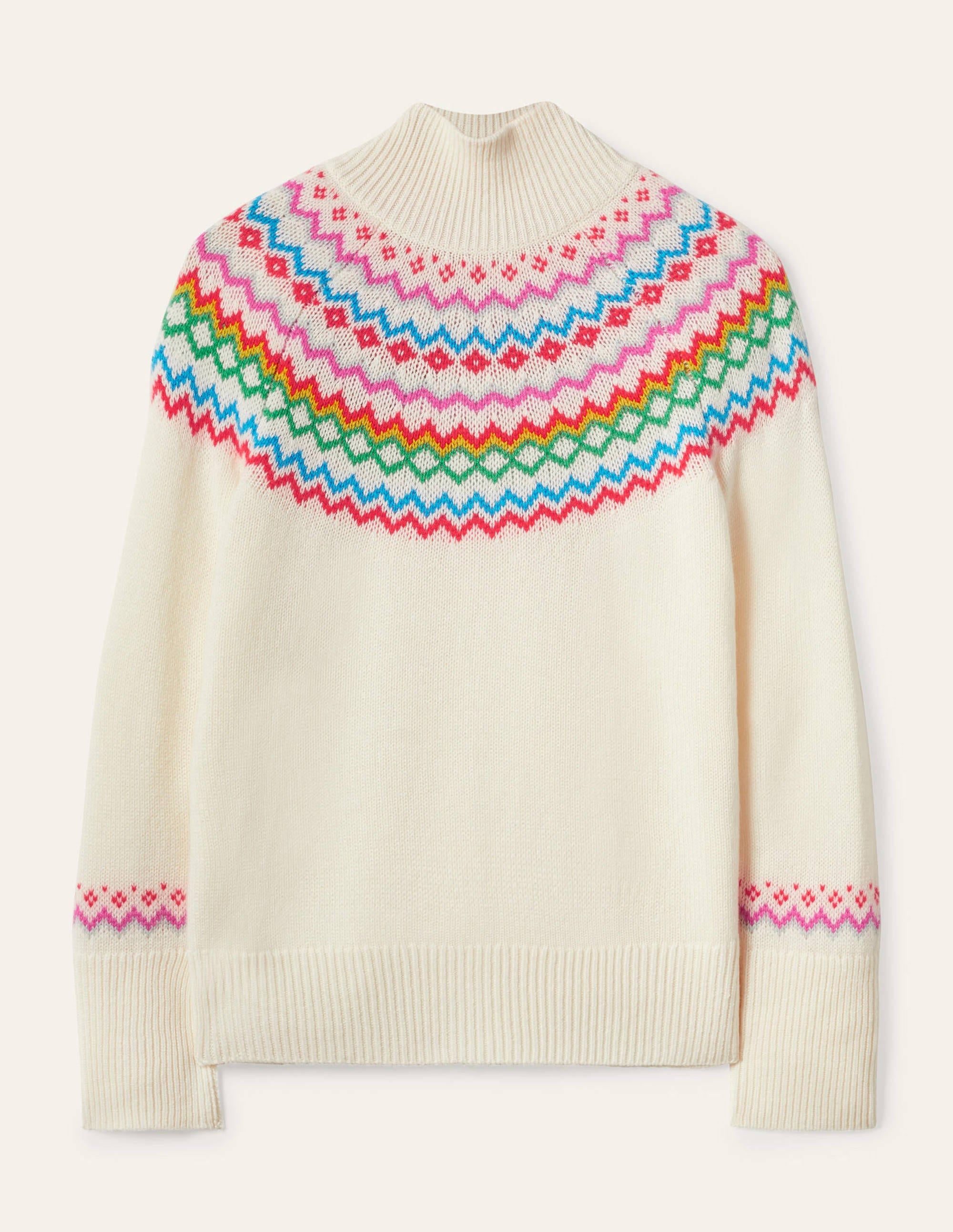 Anna Cashmere Sweater-Ivory Fair Isle - Image 6