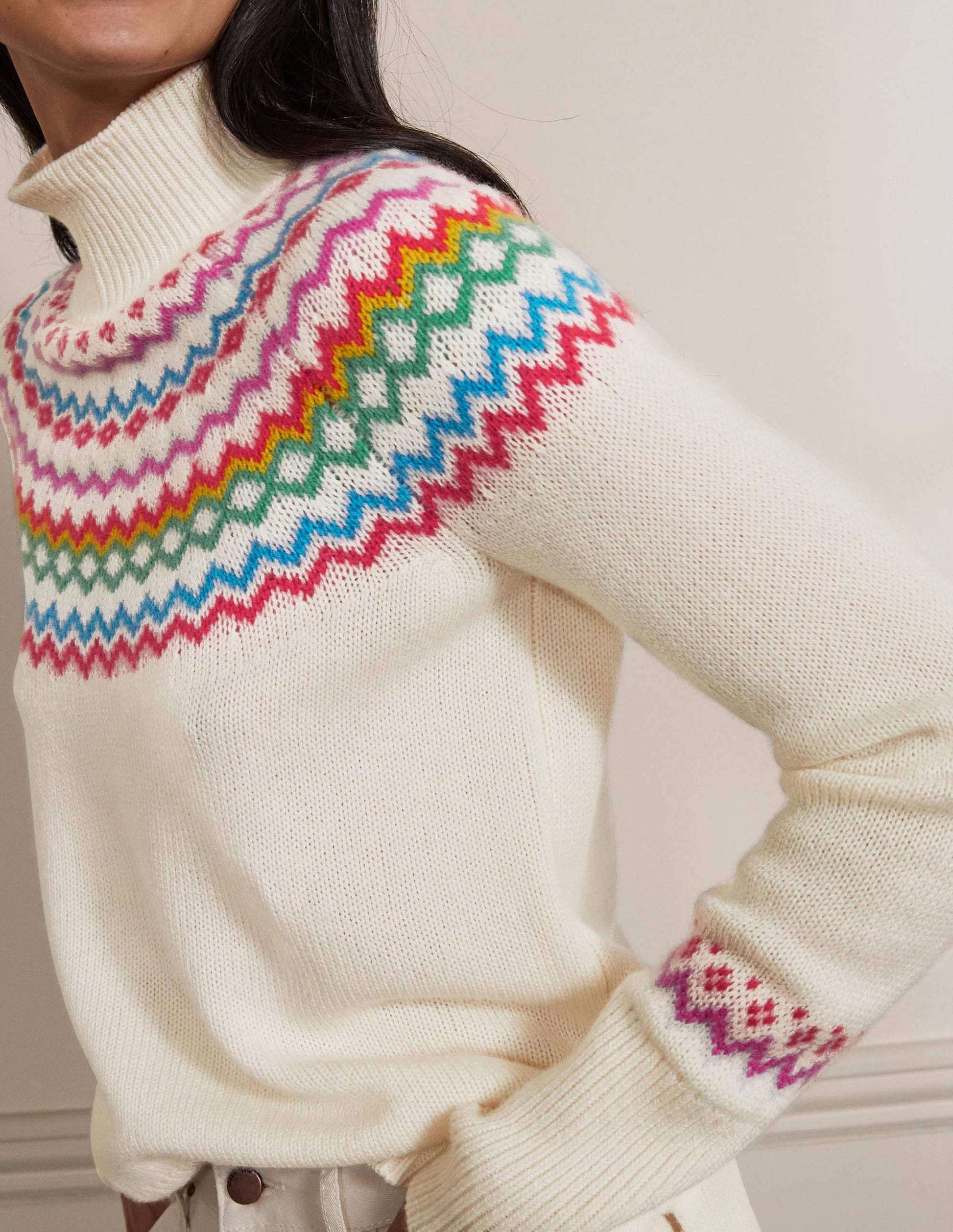 Anna Cashmere Sweater-Ivory Fair Isle-2