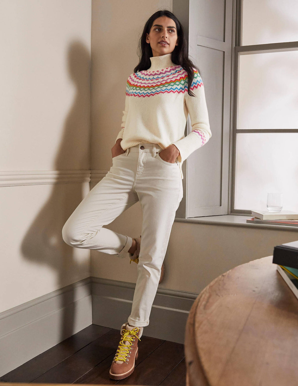 Anna Cashmere Sweater-Ivory Fair Isle - Image 4