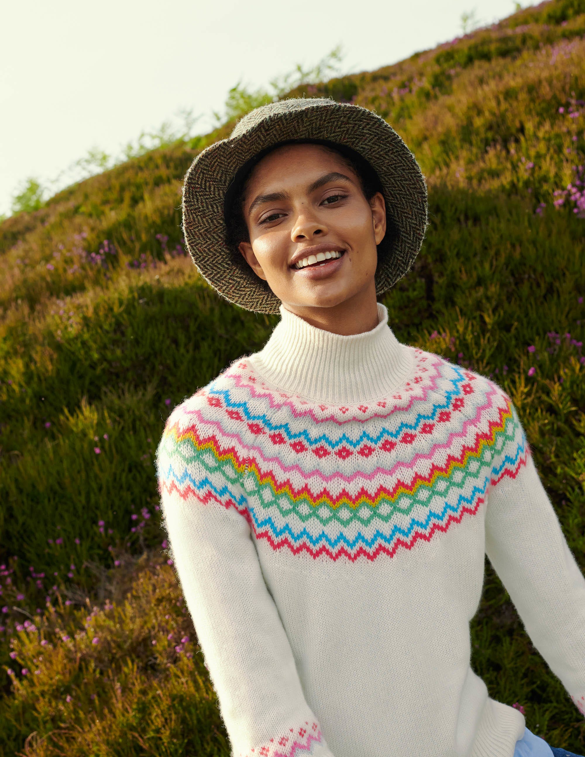 Anna Cashmere Sweater-Ivory Fair Isle - Image 5