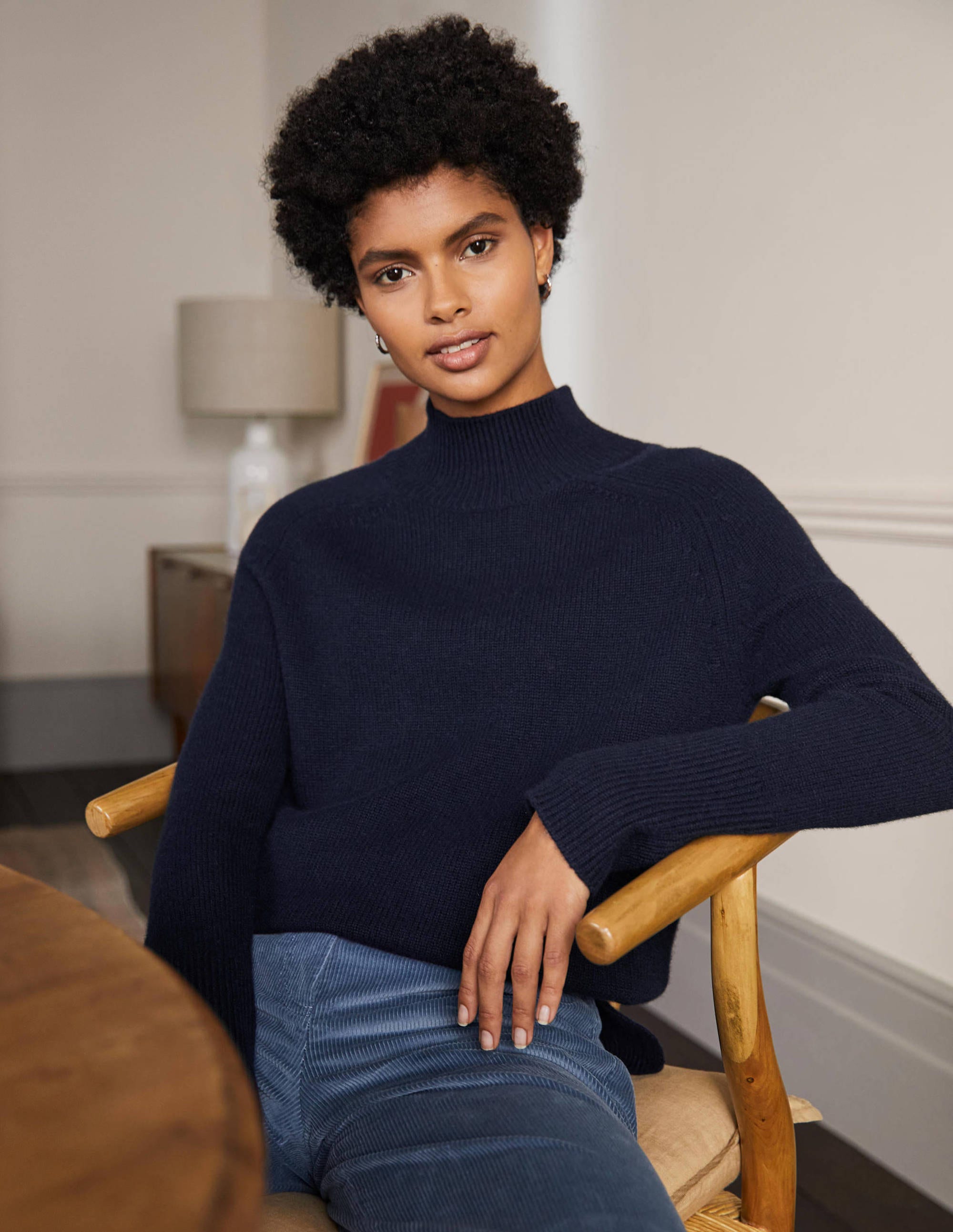 Anna Cashmere Sweater-Navy - Image 1