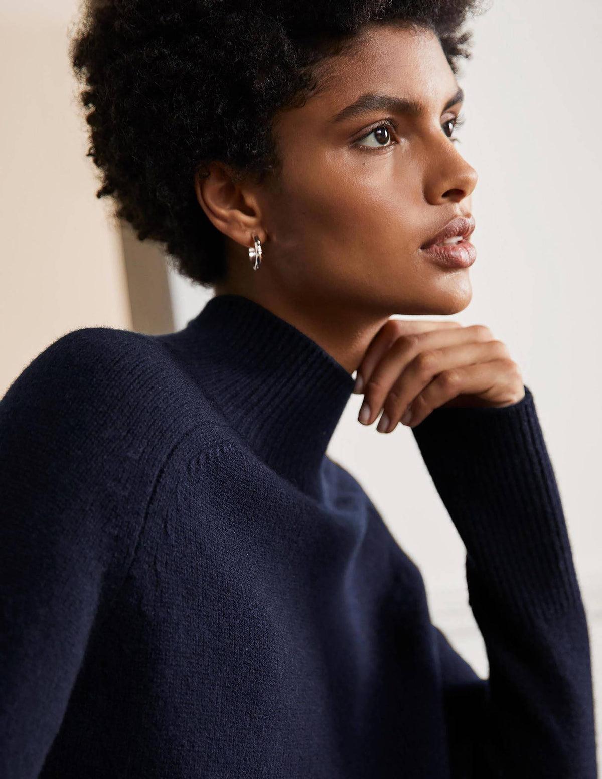Anna Cashmere Sweater-Navy - Image 2