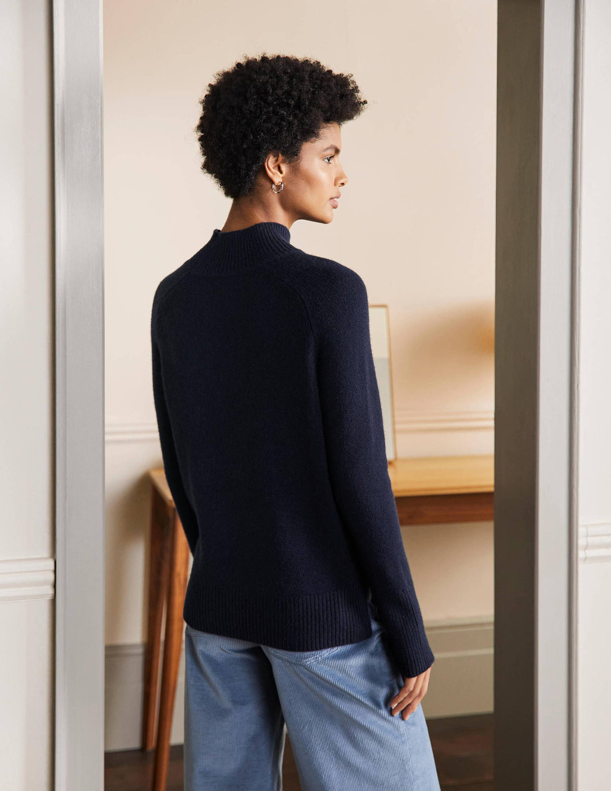 Anna Cashmere Sweater-Navy - Image 3