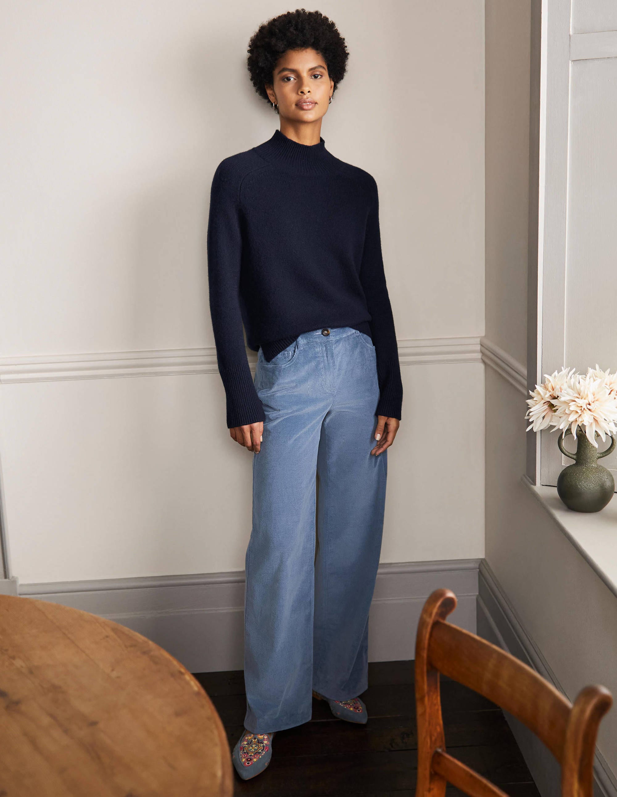 Anna Cashmere Sweater-Navy - Image 4